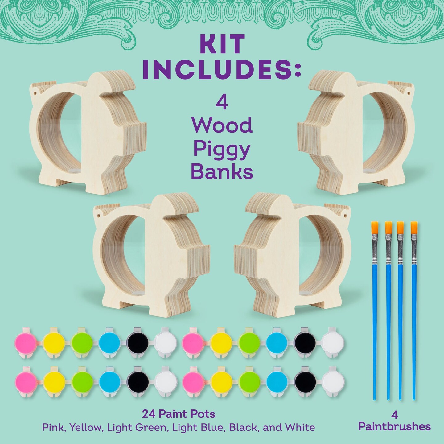 Tulip Wood Bank 4-Pc. Painting Kit
