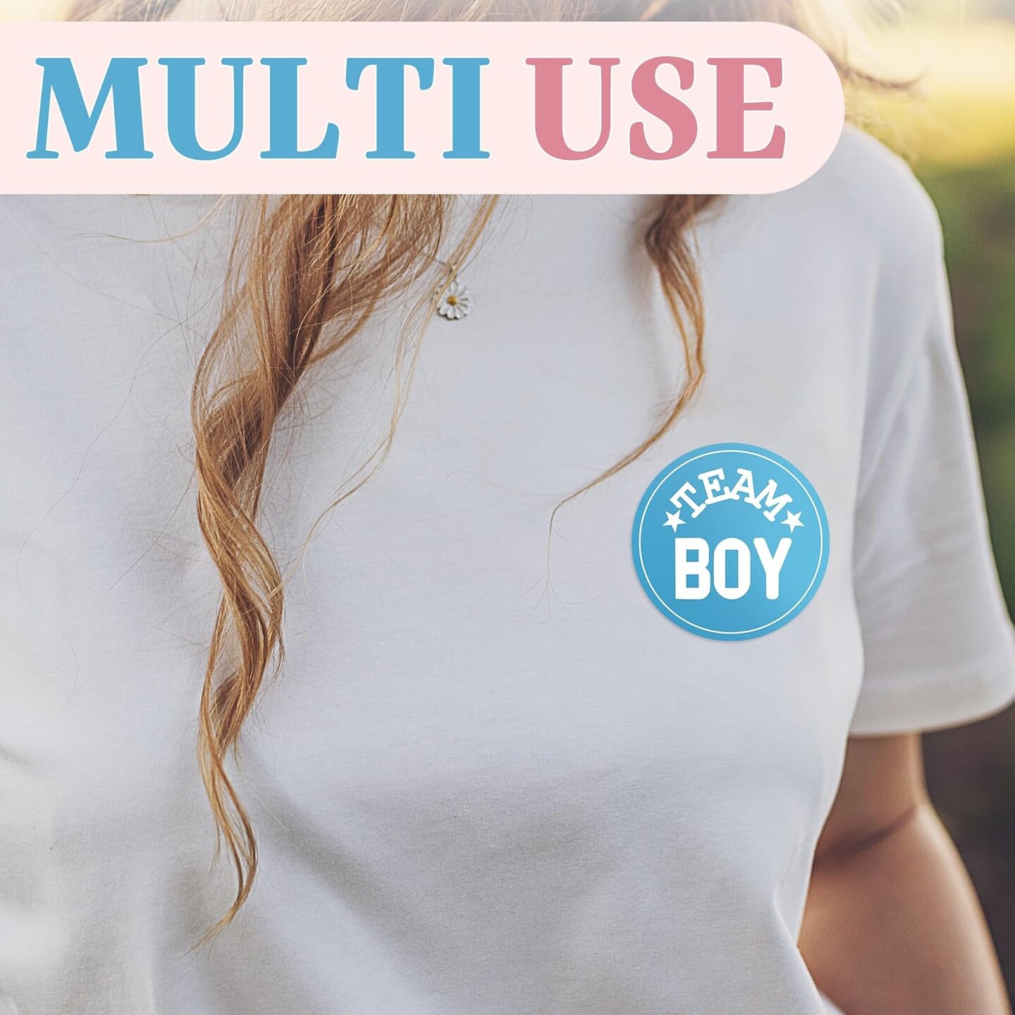 Pink and Blue Gender Reveal Party Stickers - 100 Count, Team Boy and Team Girl Voting Labels for Baby Shower and Gender Reveal Decorations