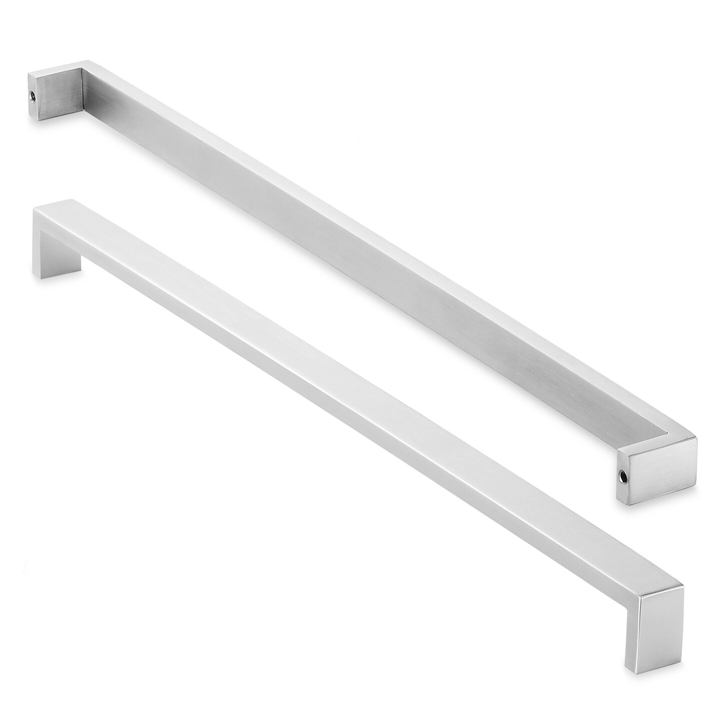 Cauldham Solid Stainless Steel Cabinet Hardware Square Handle Pull Brushed Satin Nickel