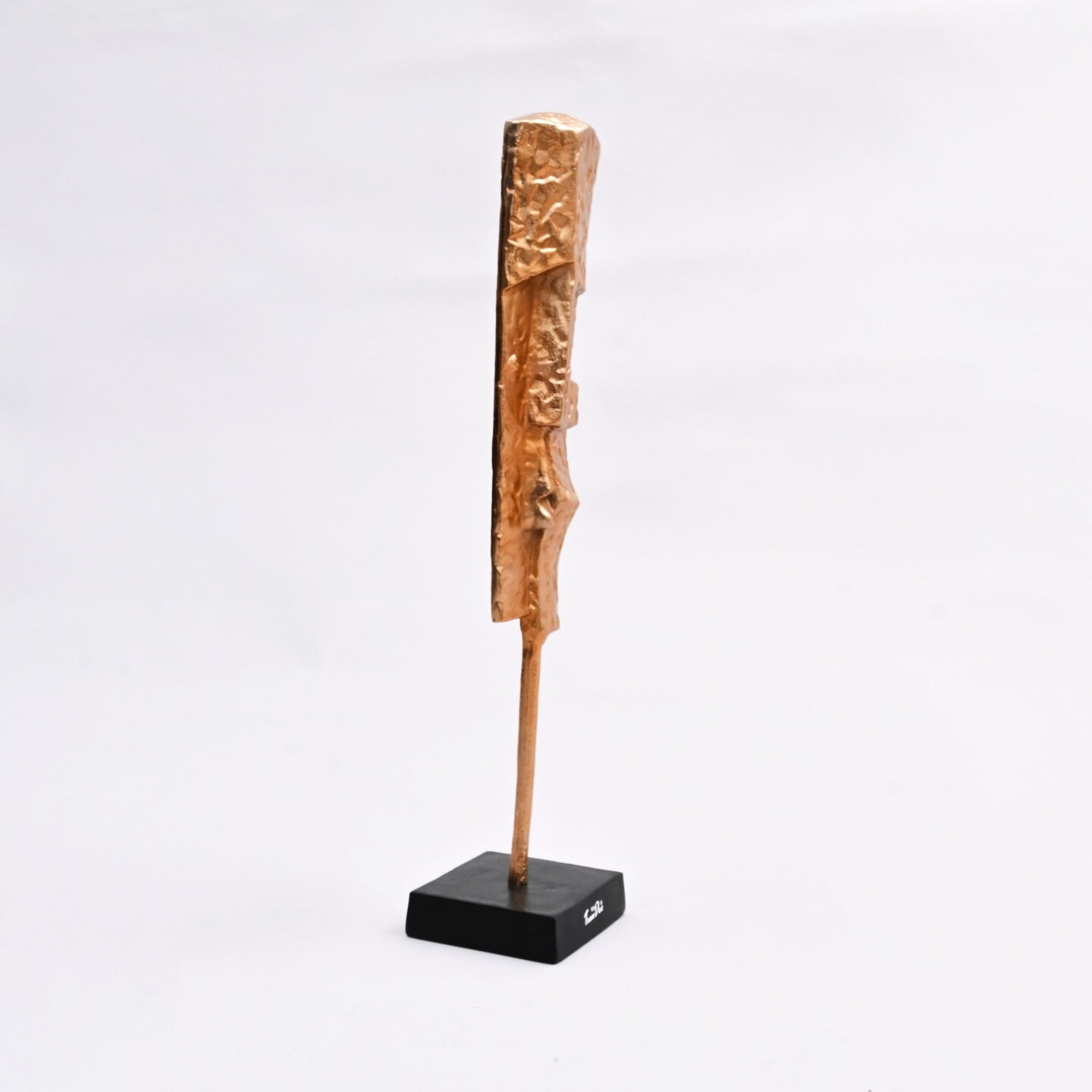 Set of 2 Modern Abstract Aluminum Sculptures with Black Base-22.5" & 21" H