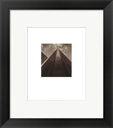 Framed Art Angled View Twin Towers by Walter Gritsik - Iconic NYC Skyscraper