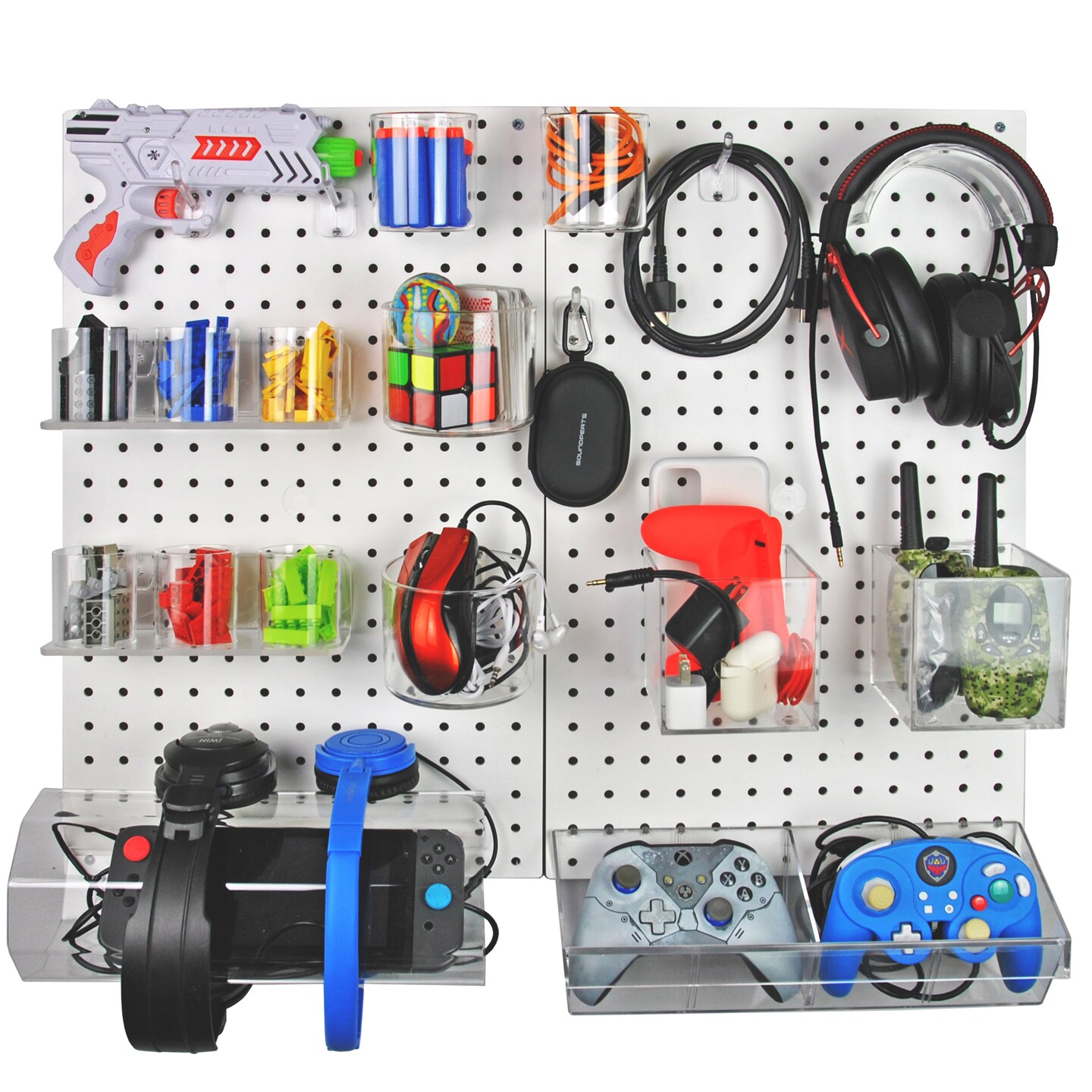 The Ultimate DIY Multi-Purpose 24-Piece Pegboard Wall Organizer Kit with Two Panels and Accessory Assortment