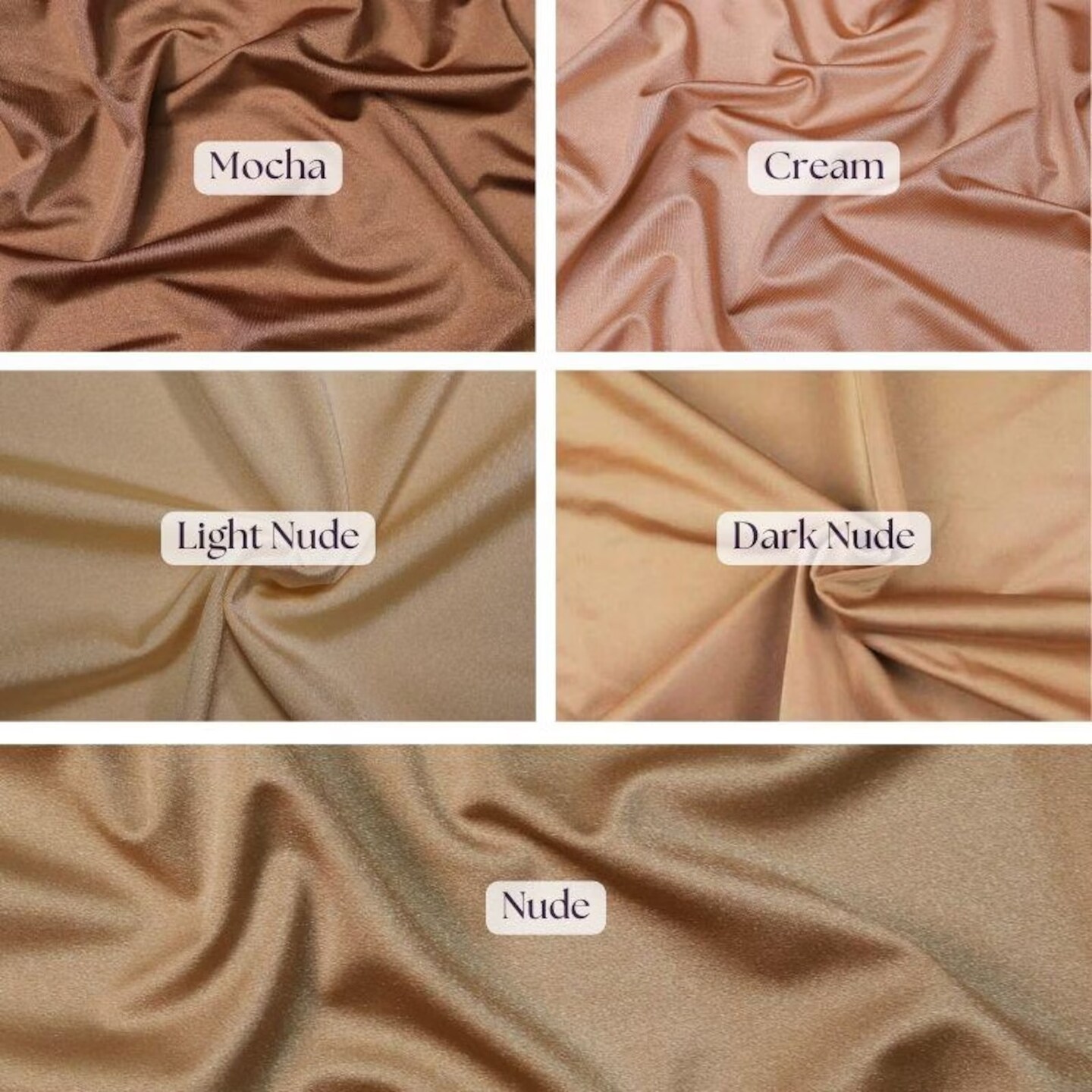 1 Yard Shiny Milliskin Nylon Spandex 4 Way Mocha Stretch Fabric for Accessories 60" Width