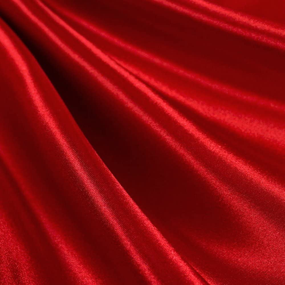 1 Yard Red Satin Charmeuse Fabric 60&#x22; Wide, 100% Polyester for Dresses, Decor &#x26; Gowns