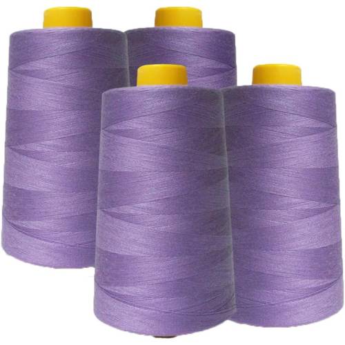 4 Pack of 6000(24,000 Total) Yard Lavender Spools Sewing Thread All Purpose for Everyday Sewing