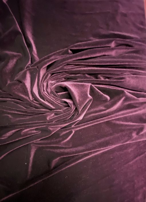1 Yard Plum Stretch Velvet Fabric with Silky Texture and Weighted Drape for Apparel and Crafts 58/60 Inch Wide