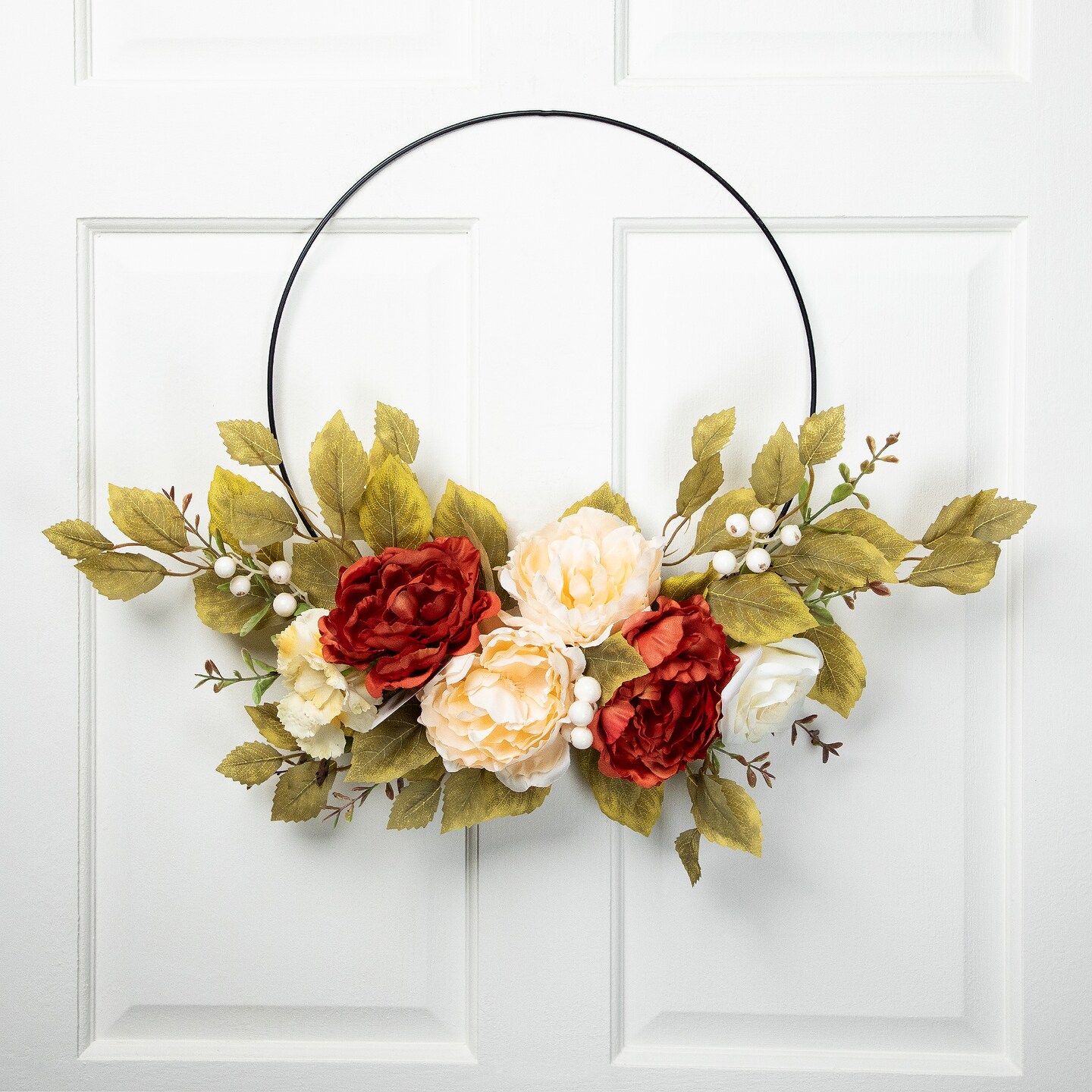 Northlight Fall Harvest Artificial Floral Fall Foliage Twig Wreath - 22&#x22;