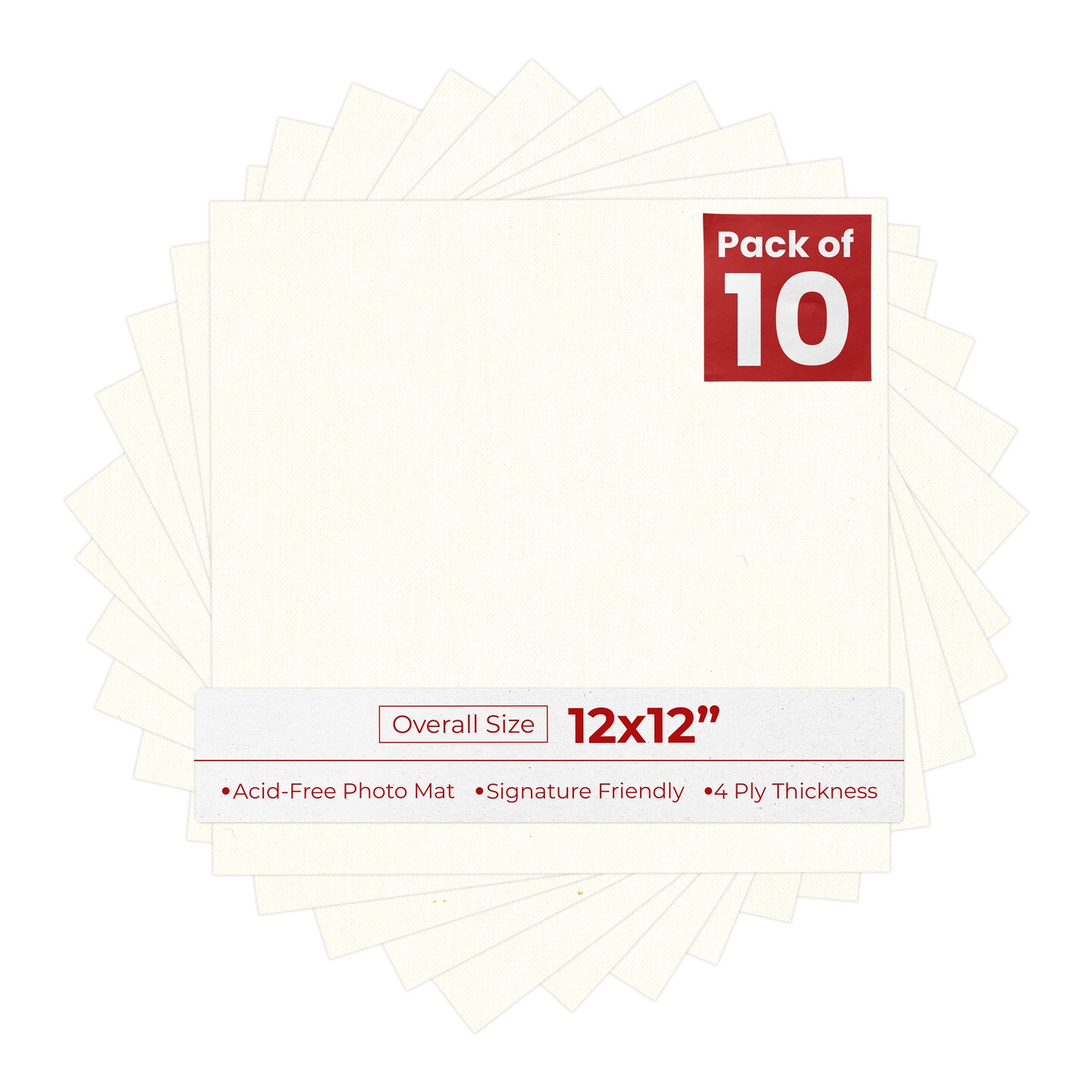 Beige Canvas 12x12 Uncut Mat Board - Blank Sheets, No Opening