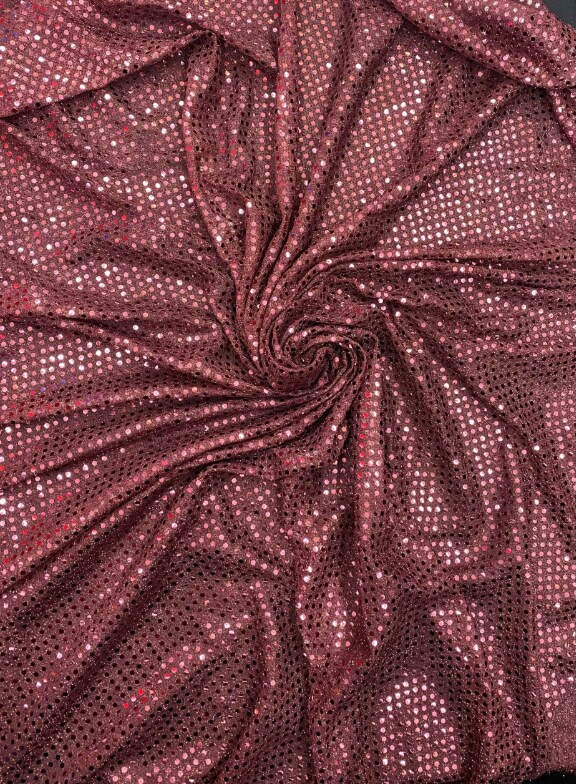 1 Yard Burgundy Mini Sequin Mesh Fabric Polyester Confetti Sparkle Tulle 42″ Wide