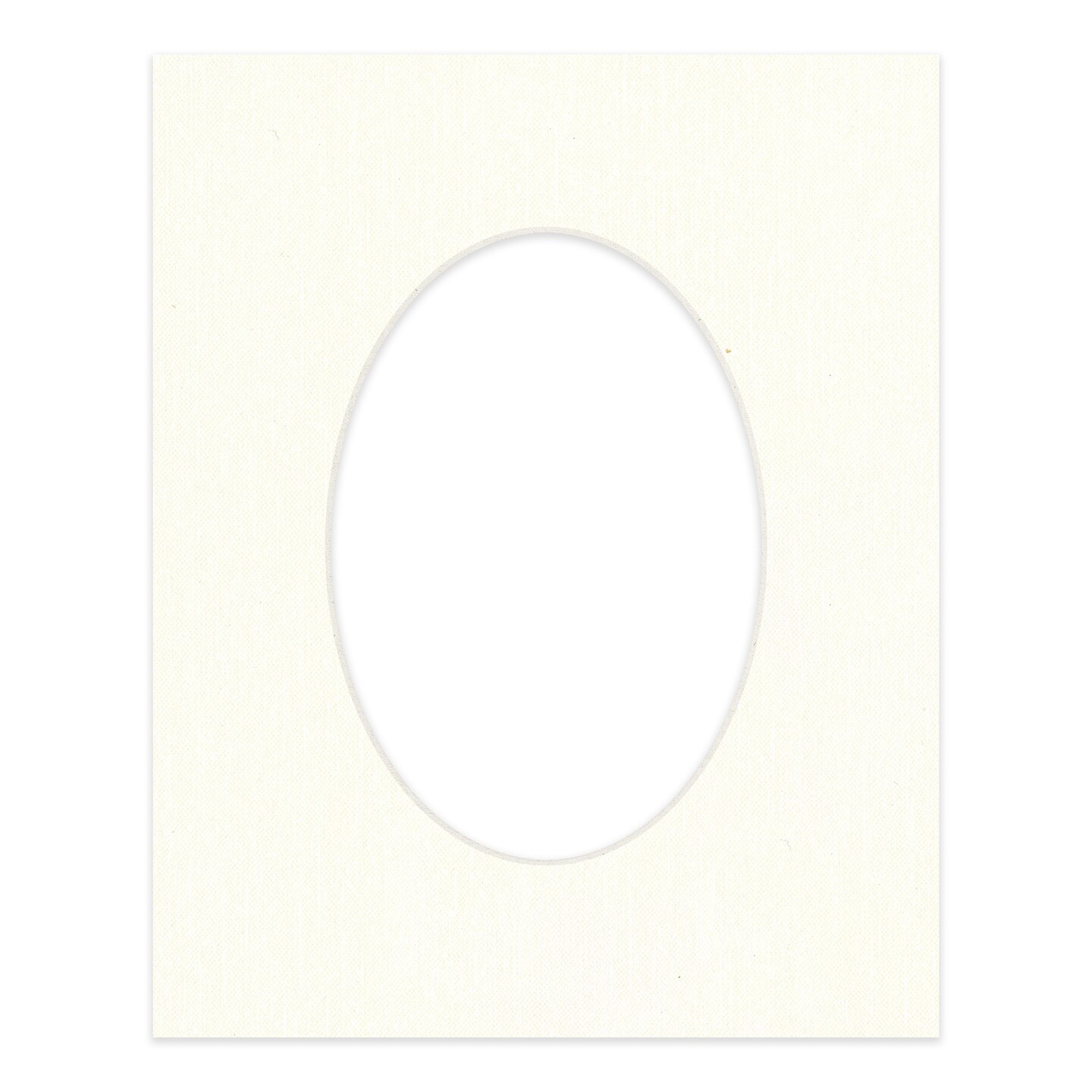 Beige Canvas Mat Board for 8x10 Frames - Oval Opening for 5x7 Photos