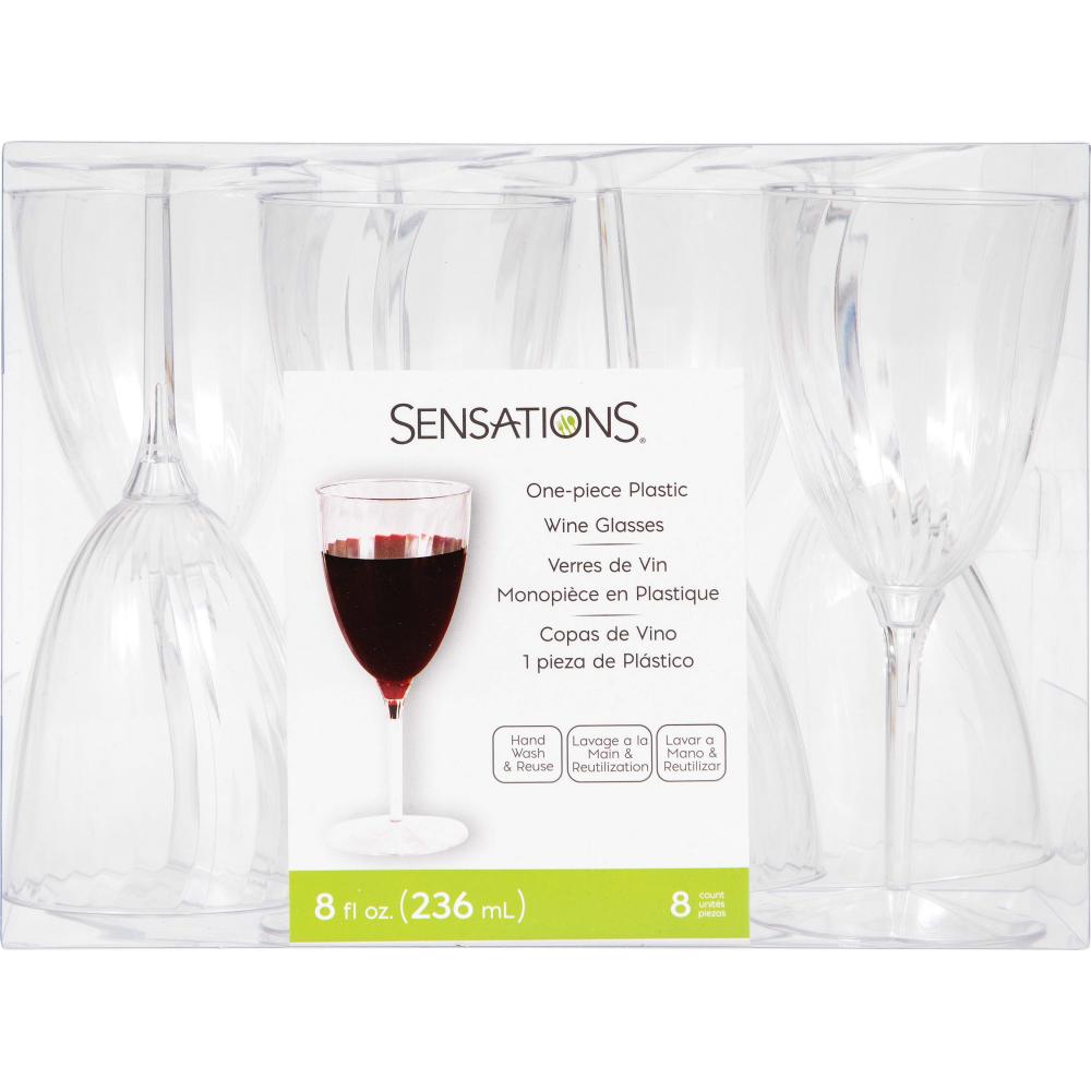 96 pc Bulk Clear 8 oz Plastic Wine Glasses