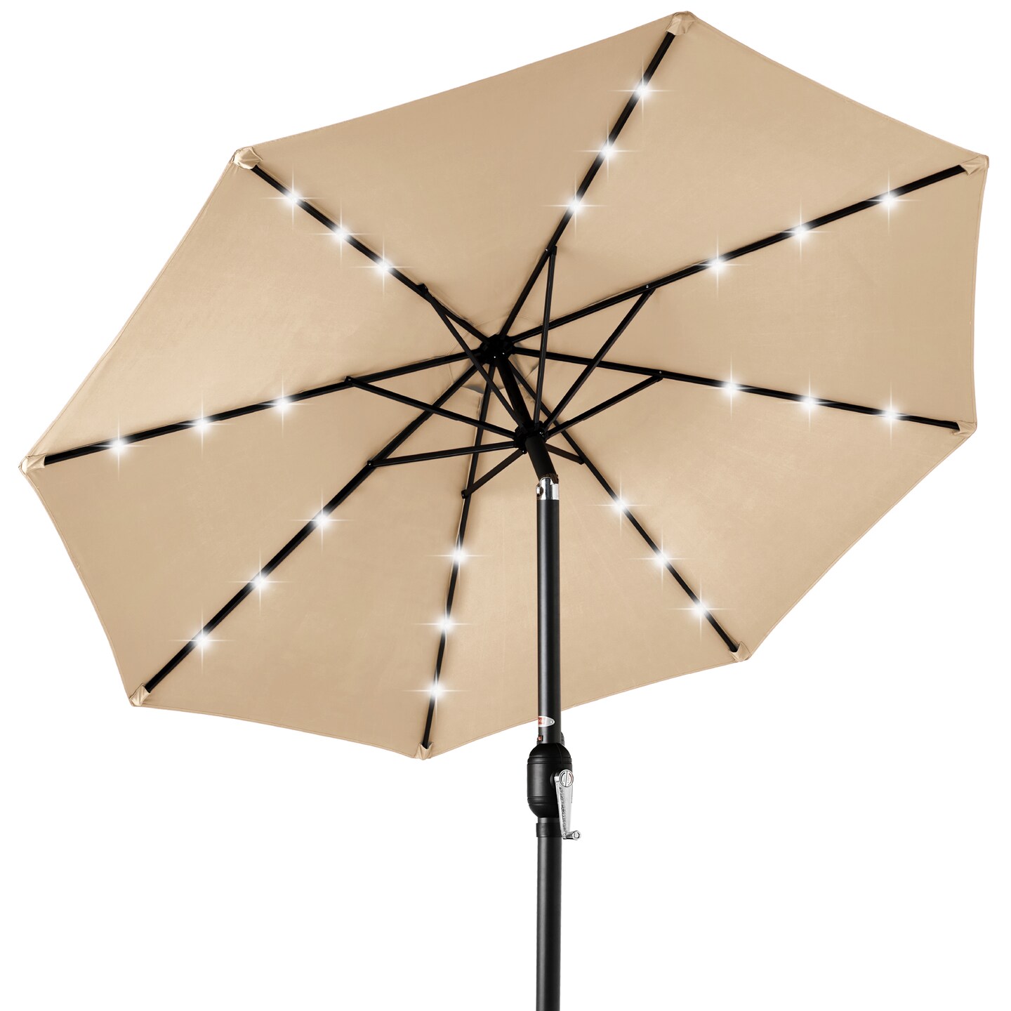 Best Choice Products 10ft Solar LED Lighted Patio Umbrella w/ Tilt Adjustment, UV-Resistant Fabric