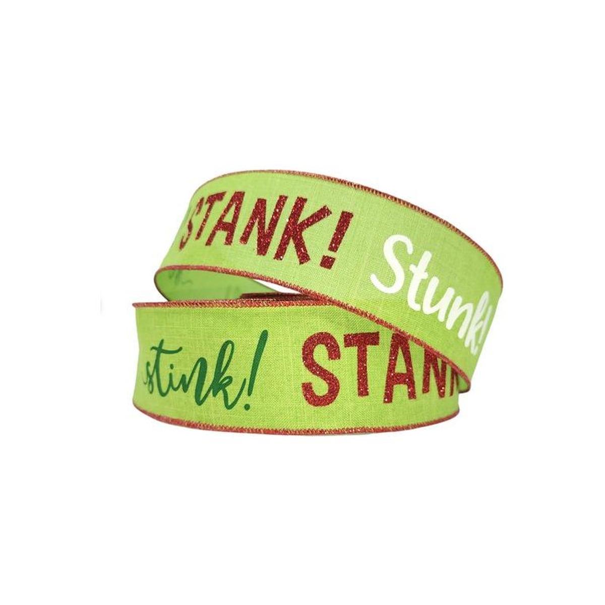 2.5&#x22; Stink Stank Stunk Ribbon: Lime Green (10 Yards)