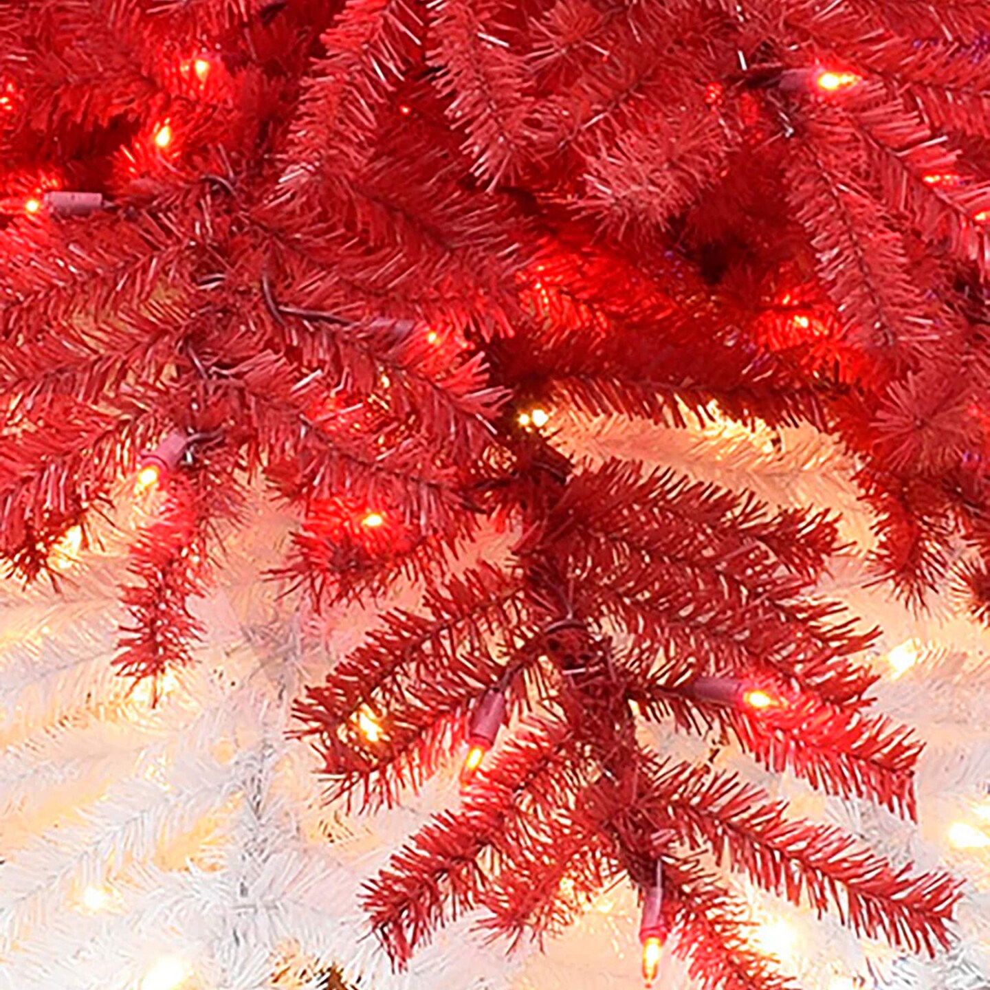 7ft Pre-Lit Santa Hat Christmas Tree with 500 LED Red & Warm White Lights and Square Metal Base