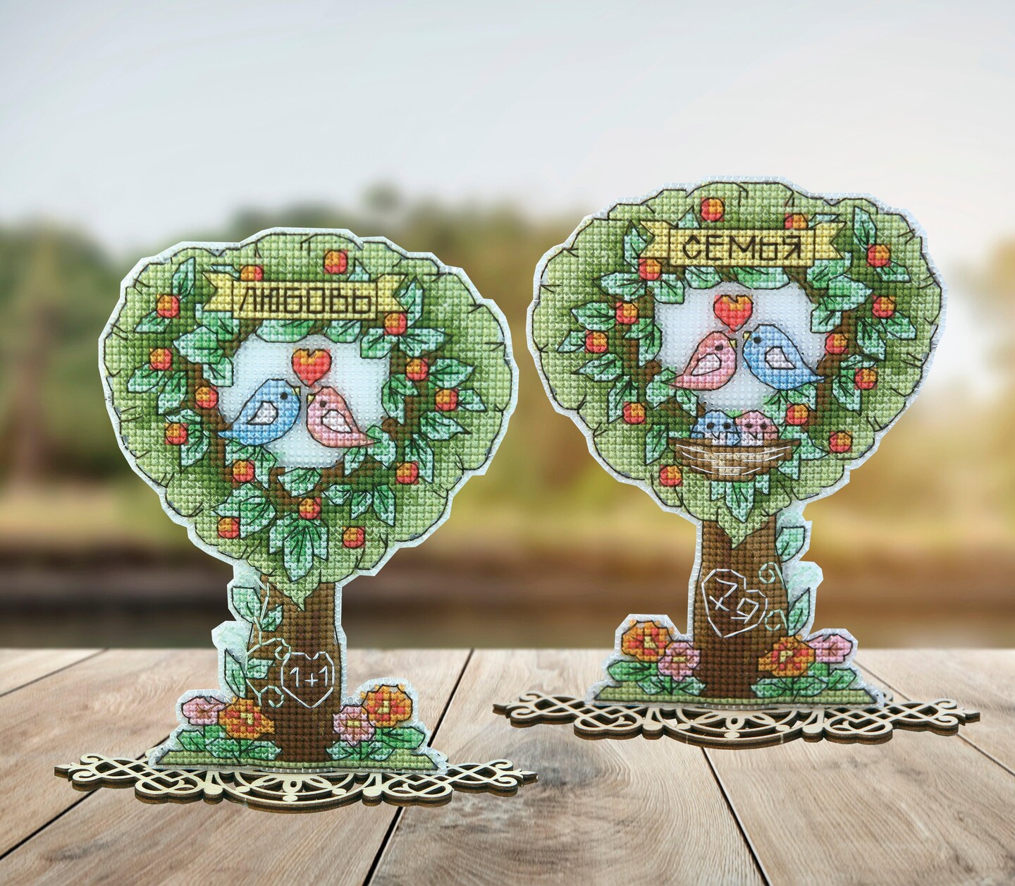 Counted cross stitch kit Crystal Art &#x22;Amulets. Family tree&#x22;