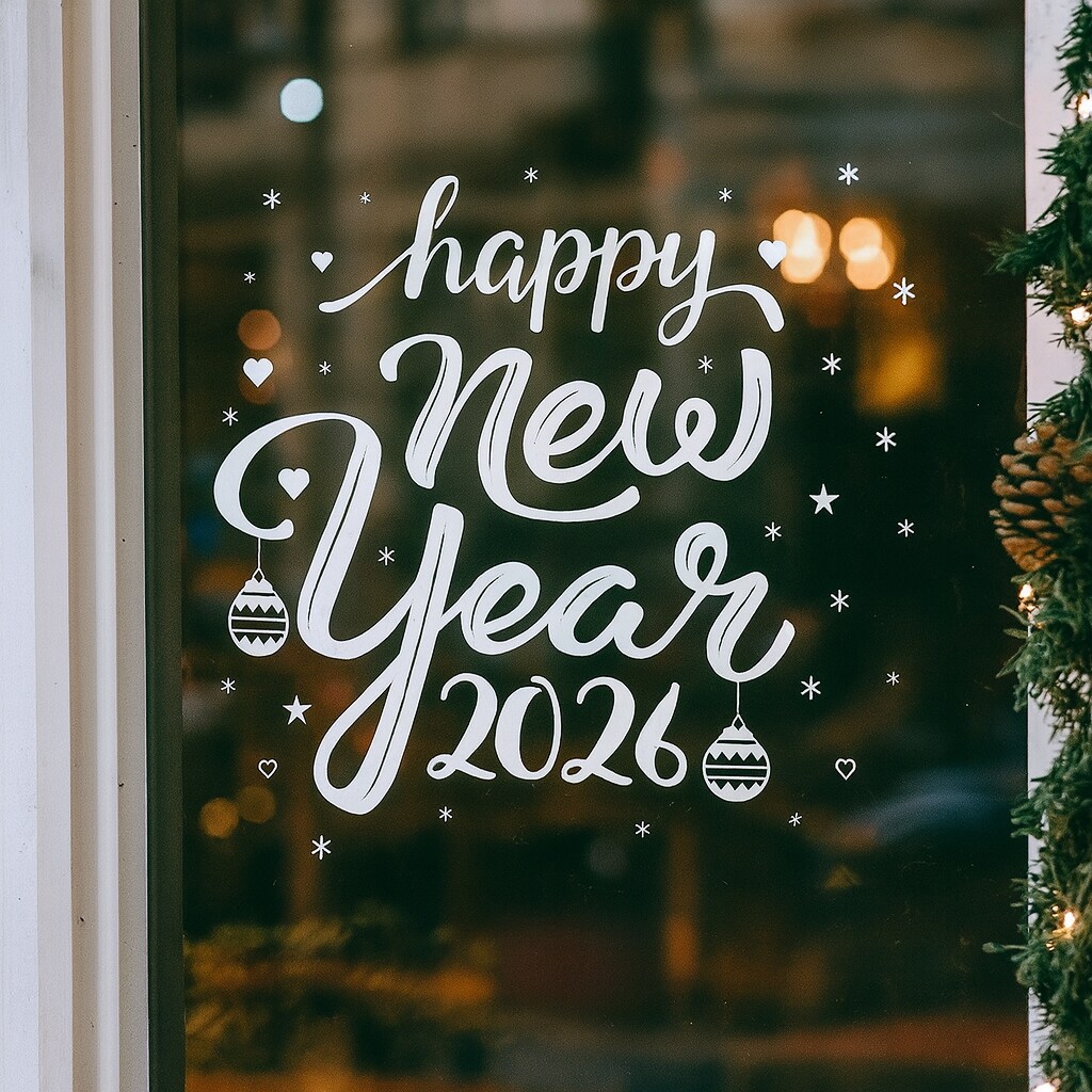 Happy New Year 2026 Vinyl Decal - New Year Eve decor, Perfect for