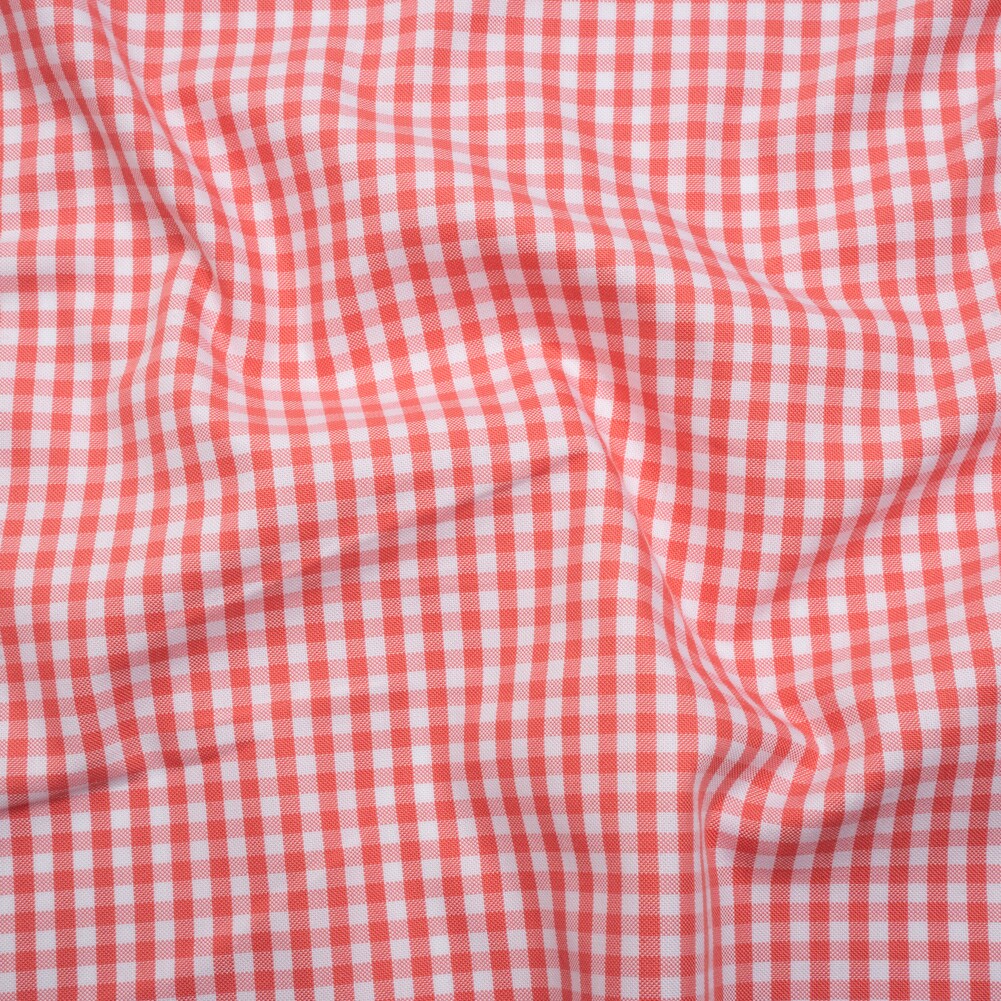 1 Yard Cotton Oxford Shirting Fabric in Bubblegum Pink and White Gingham Checks 60 inch Width