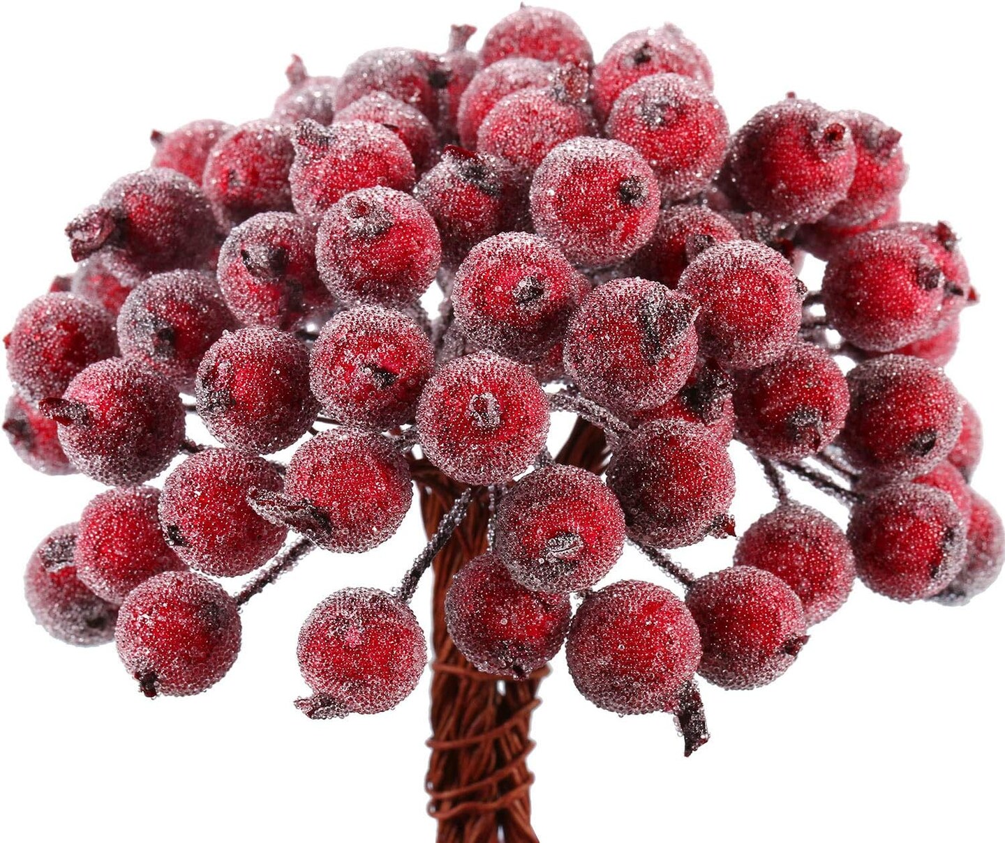 400 Pieces Artificial Berry Stems (Dark Red)