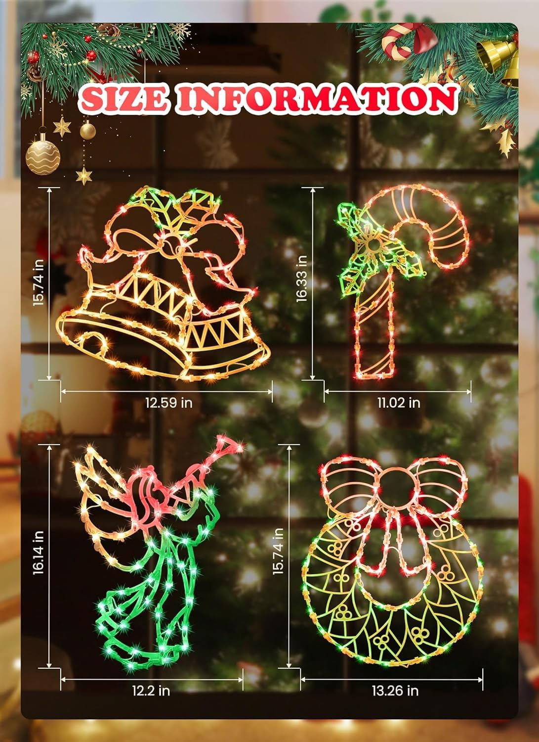 Christmas Window Silhouette Lights Decorations