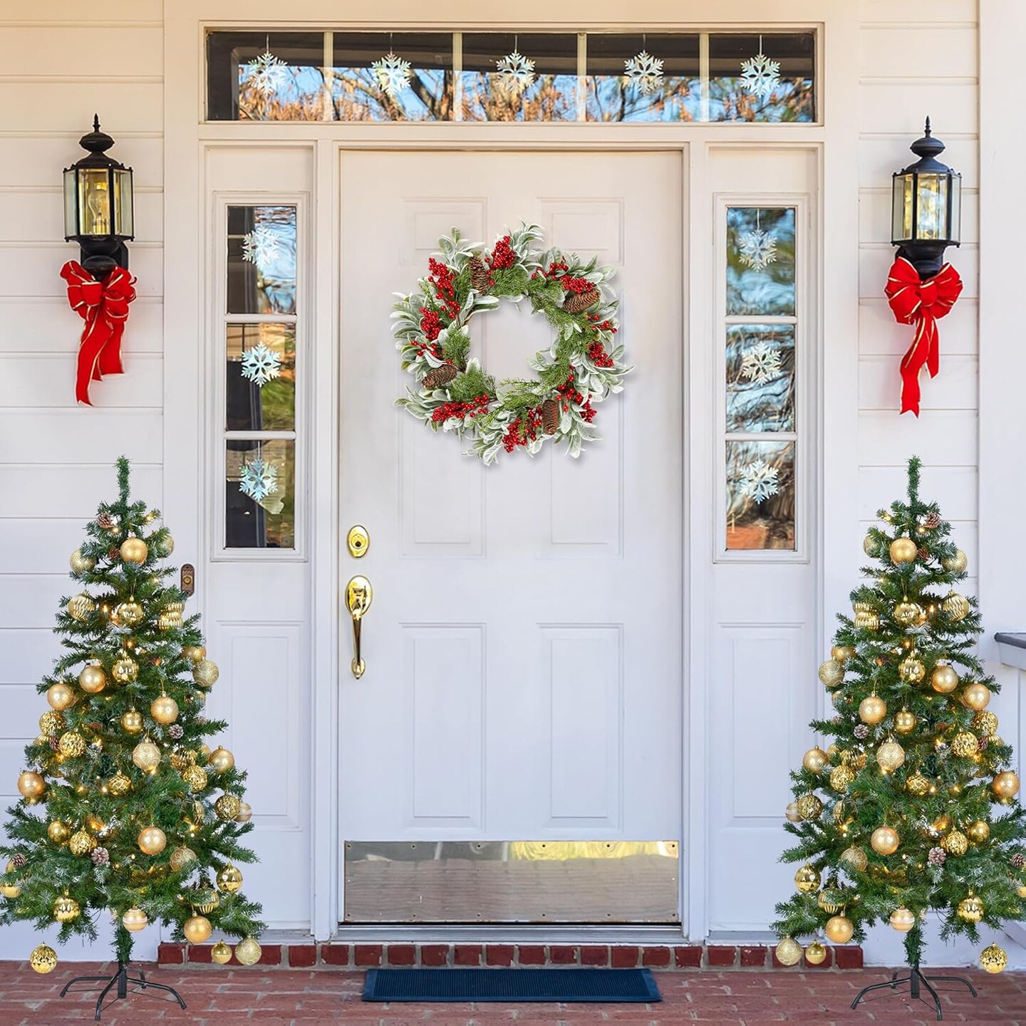 19 Inch Artificial Christmas Wreath for Front Door