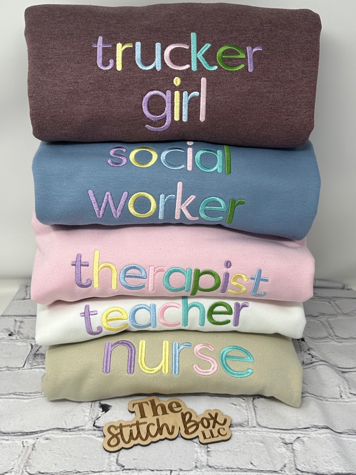 Personalized Embroidered Sweatshirt, Custom Career Sweatshirt