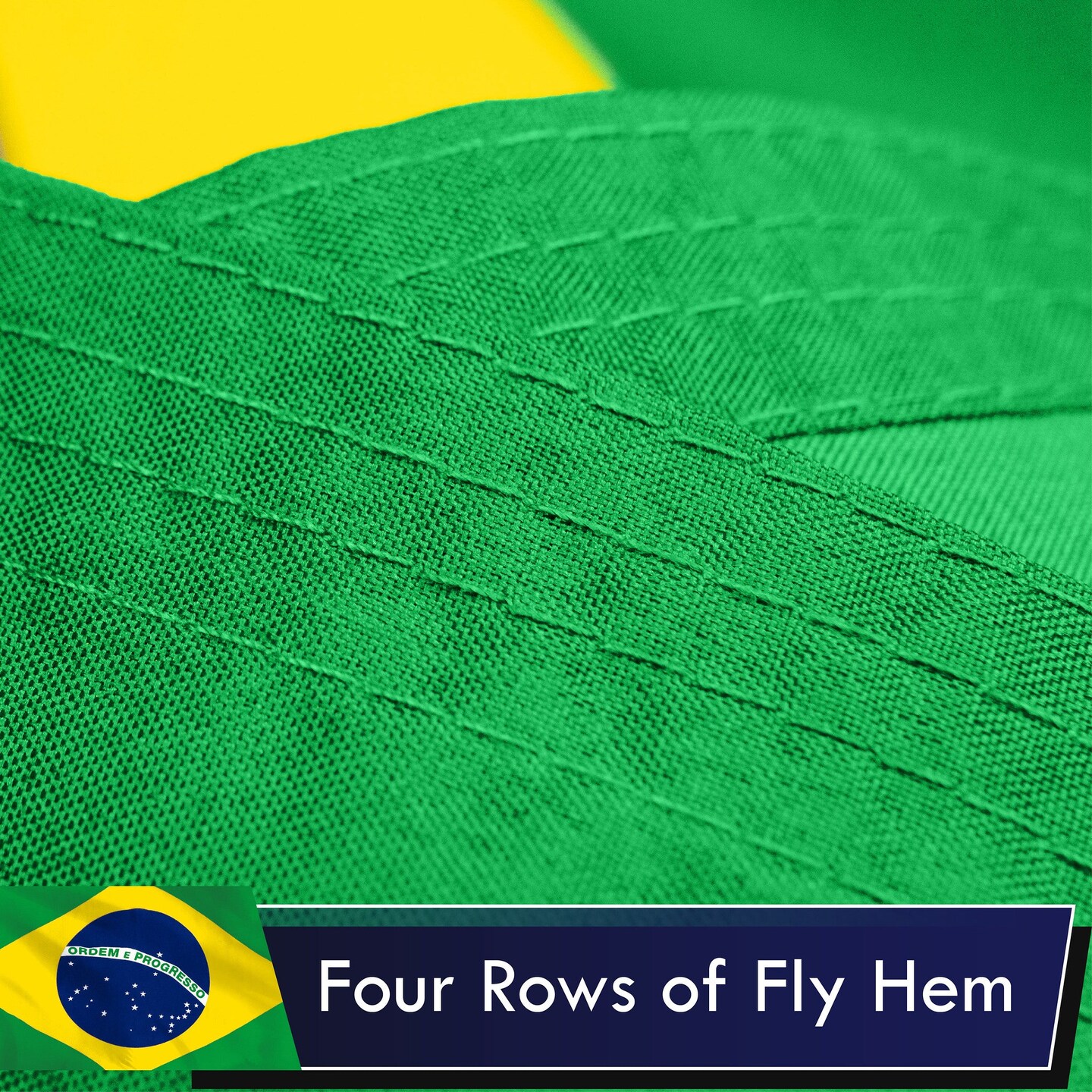 G128 Combo Pack: USA American Flag 3x5 Ft 75D Printed Stars &#x26; Brazil (Brazilian) Flag 3x5 Ft 75D Printed