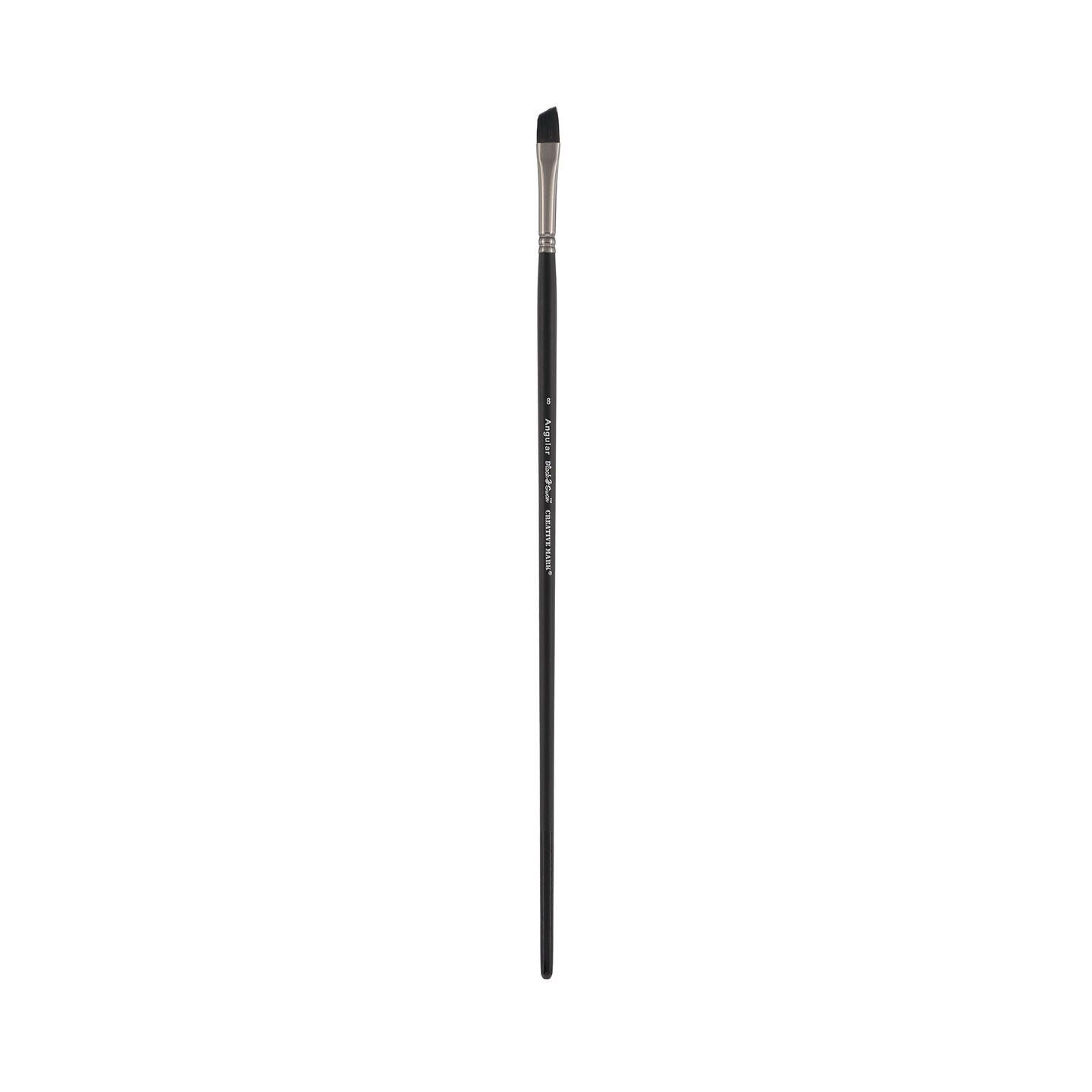 Black Swan Synthetic Red Sable Paint Brushes - Angular Size # 8 -  Professional Quality Long Handle Paint Brushes for Oil, Heavy Body Media and Acrylic - Artists of All Levels