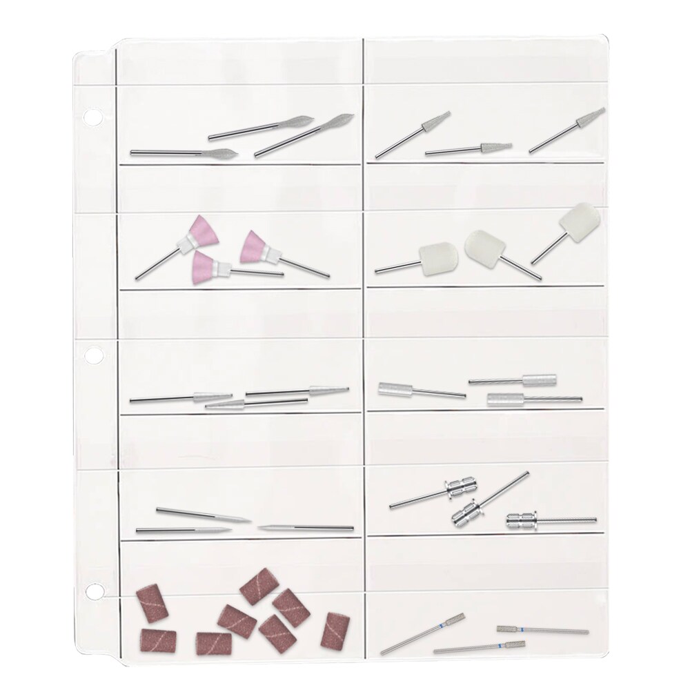 StoreSMART - 10-Pocket Clear Vinyl Binder Pages - Nail Art Tools / Supplies - with Flaps - VH308F-NAIL