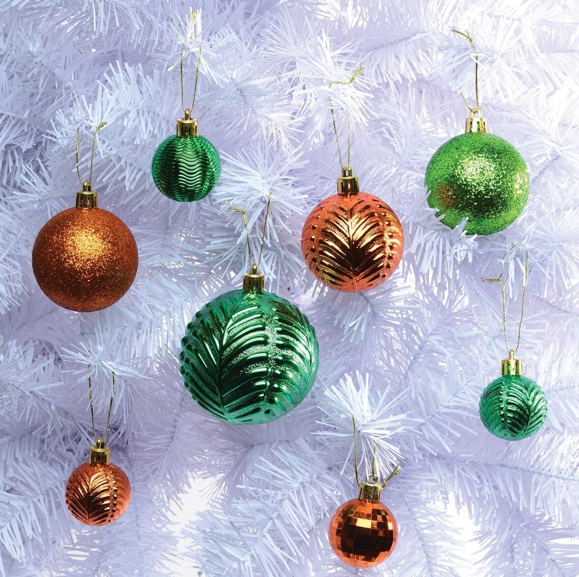 Christmas Ball Ornaments for Christmas Decorations - 36 Pcs Xmas Tree Shatterproof Ornaments with Hanging Loop for Holiday and Party Decorations (6 Styles in 3 Sizes) - Green