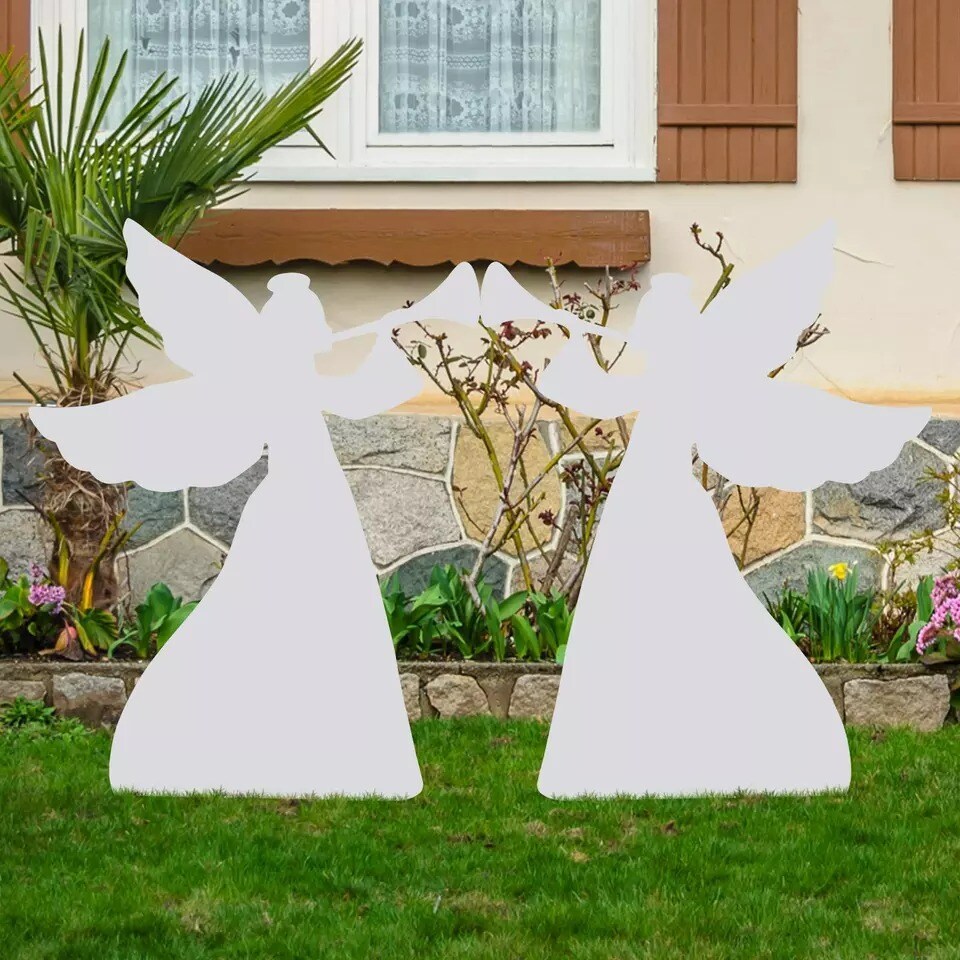Outdoor Christmas Decorations Angels Set of 2 Weather-Resistant PVC for Yard
