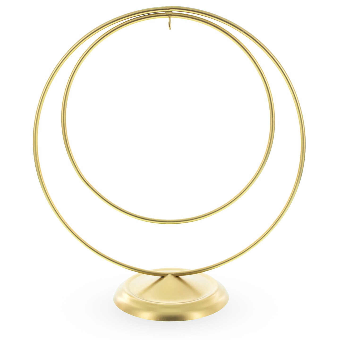 Contemporary Double Circle Gold Metal Ornament Display Stand 8.2 Inches (Poland)