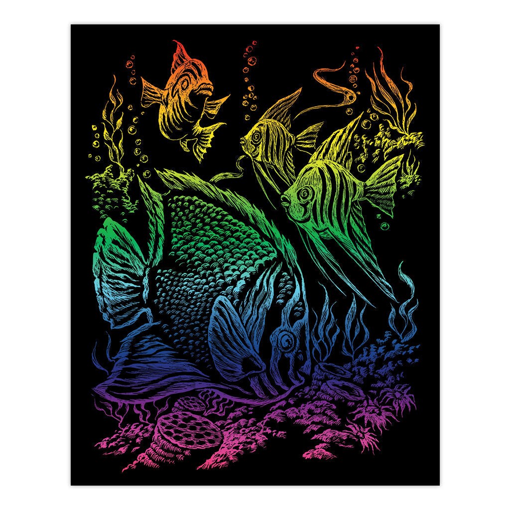 RAIN11 | Engraving Art™ 8" x 10" Tropical Fish Rainbow Foil Project