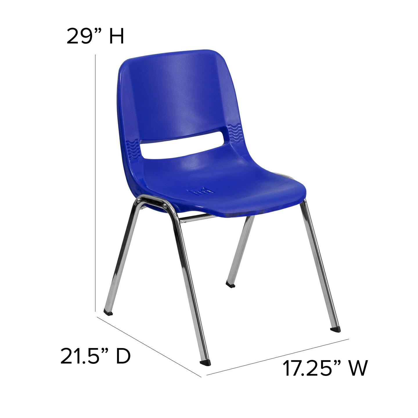 Emma and Oliver Ergonomic Shell Stack Chair - 16&#x22; Seat Daycare Home School
