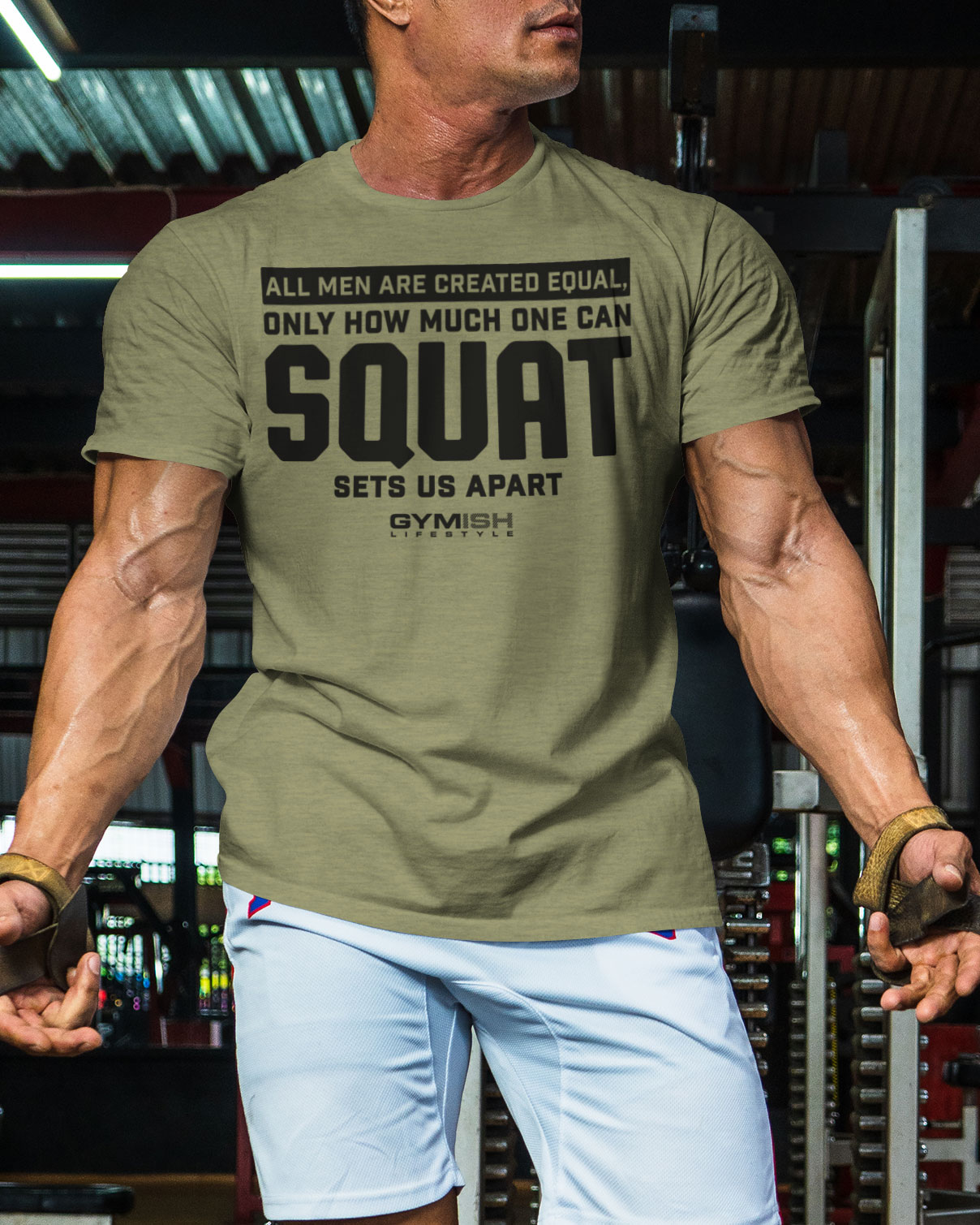 090. Created Equal Squat Funny Workout Gym T-Shirt for Men - image20