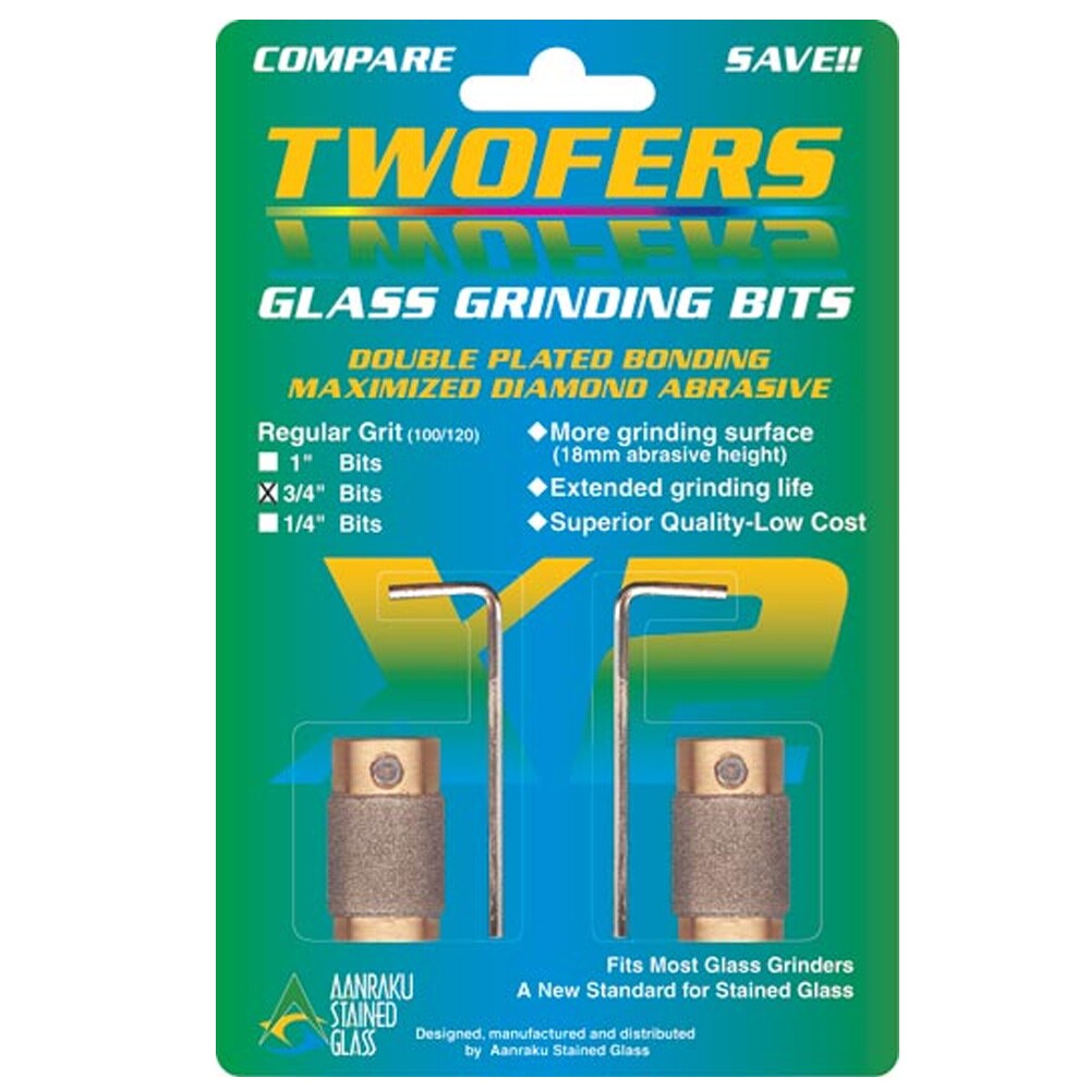 3/4&#x22; Standard Grit Aanraku Twofers Diamond Glass Grinder Bits