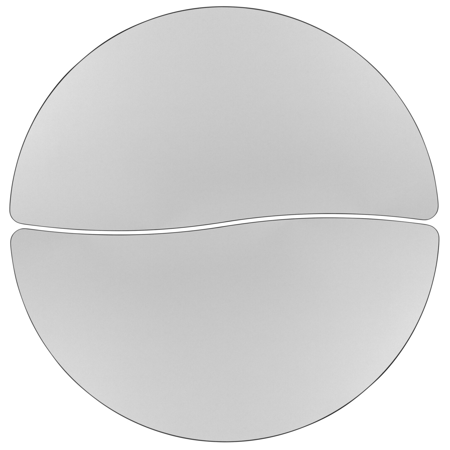 Emma and Oliver 2 Piece Mobile 47.5" Circle Collaborative Grey Adjustable Activity Table Set