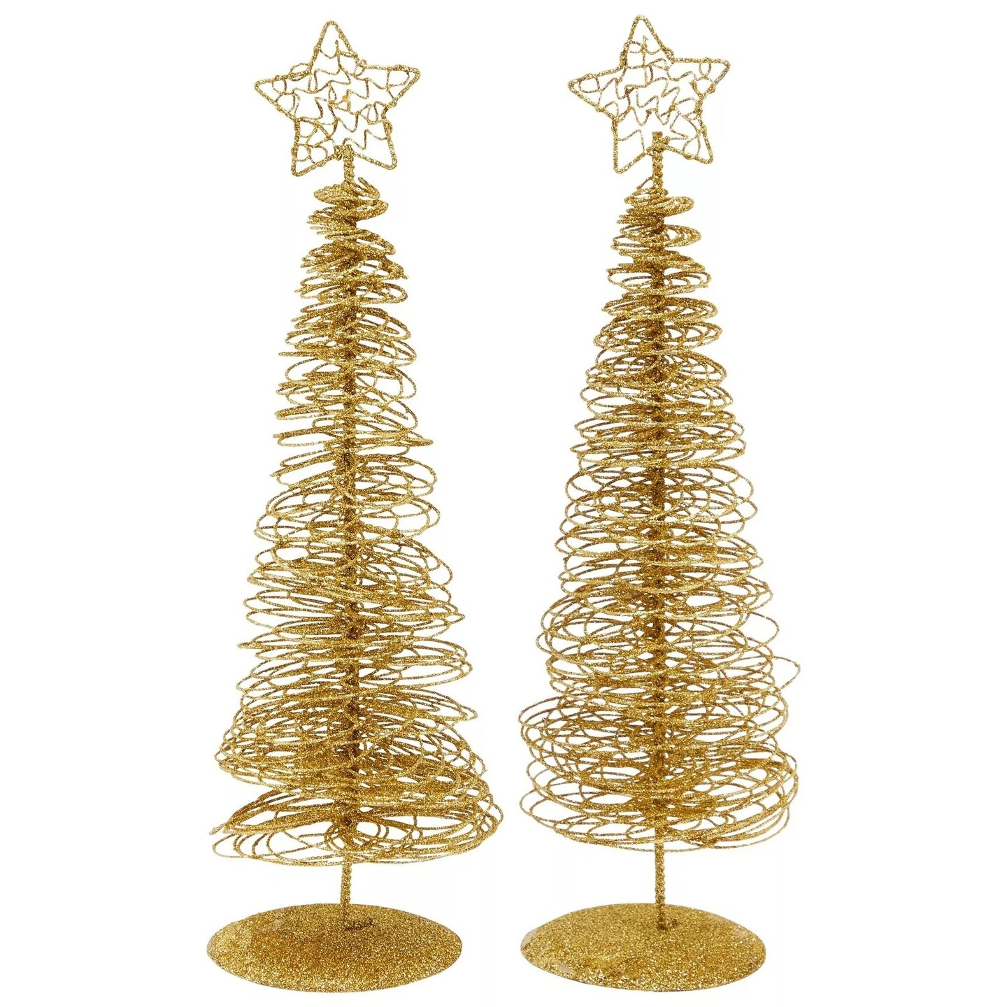 2 Pack Small Gold Christmas Trees for Tabletop Fall Party Bedroom Decor 10.5x3”