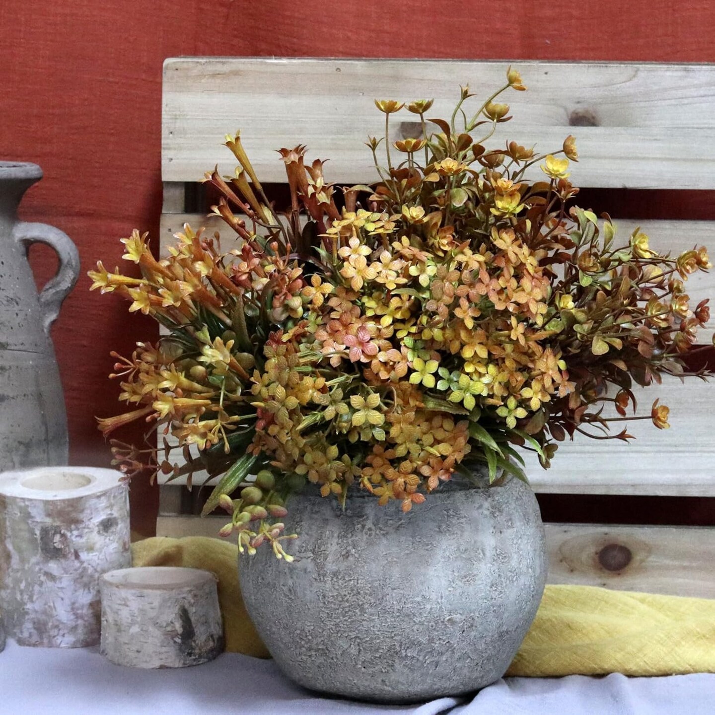 6 Bundles Artificial Fall Flowers Fall Mums