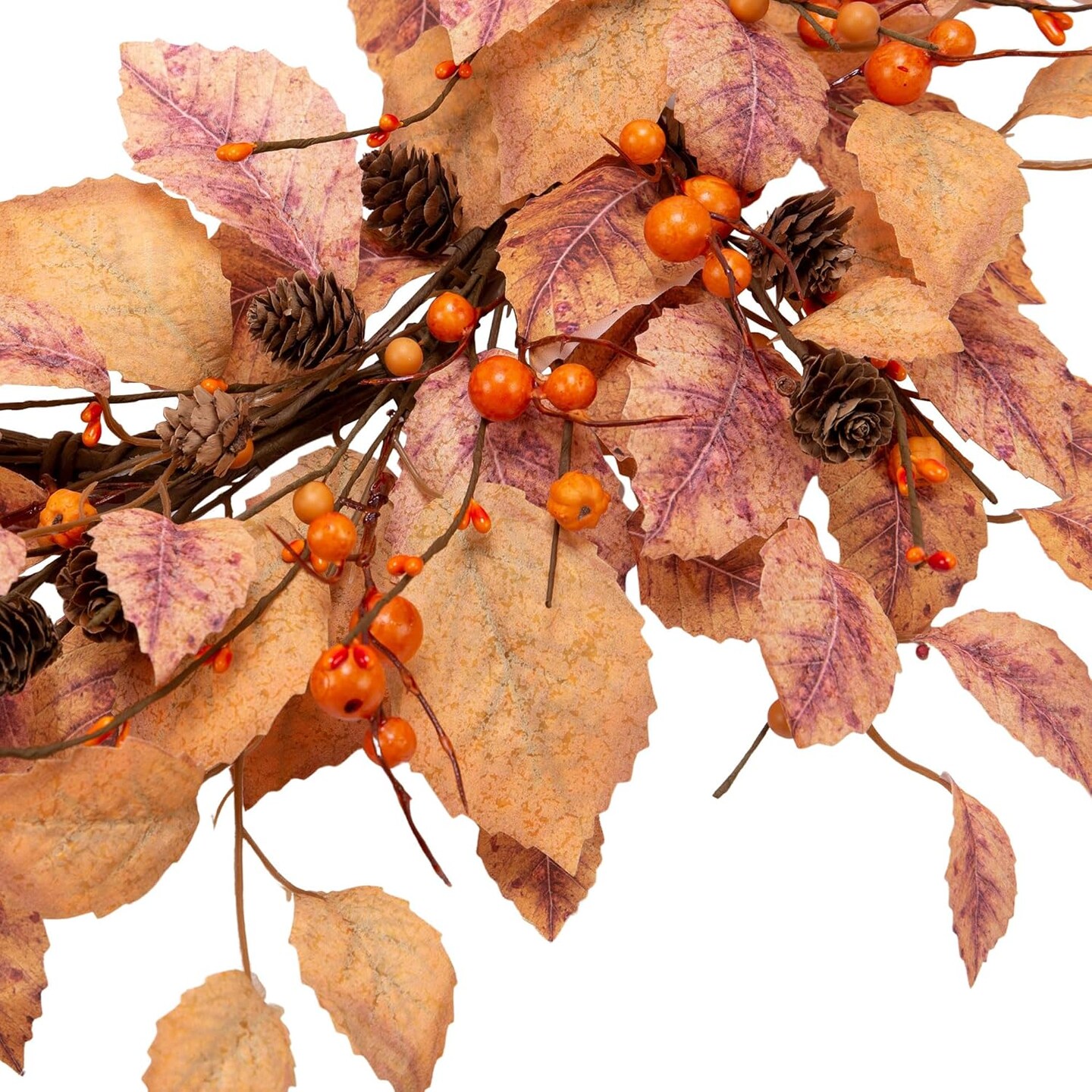 18 Inch Fall Leaves Wreath Fall Wreath Autumn Wreath for Front Door with Fall Leaves