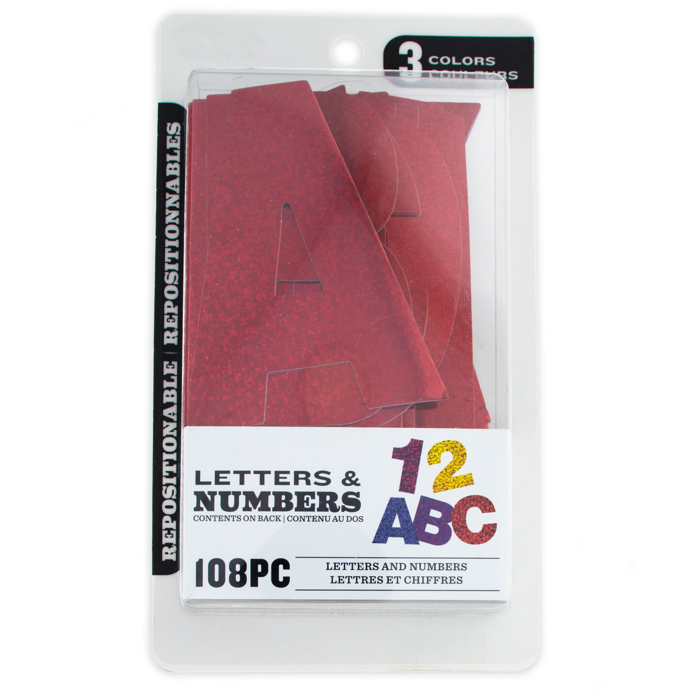 108 Pieces Poster Letters and Numbers Assorted Colors 3.75 Inches