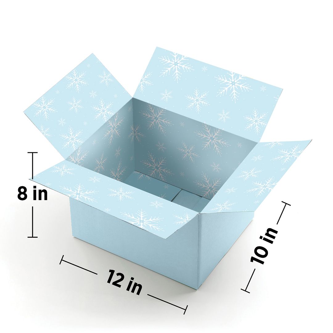 Great Papers! GiftIn Corrugated Shipping Box, Snow Flakes for Gifts, Birthdays, Holidays, and Care Packages, 2 Pack