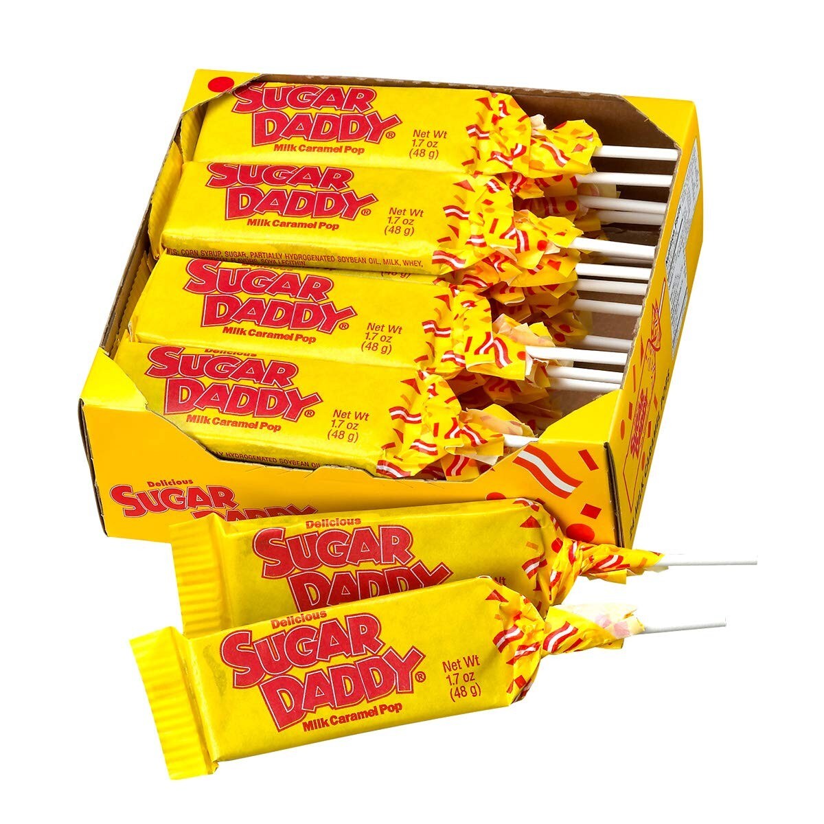 Sugar Daddy Candy Caramel Pops 24 Count of 1.7 Oz. Pops