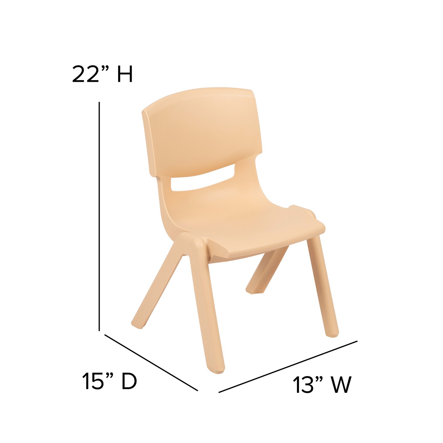 Emma and Oliver 2 Pack Plastic Stackable School Chair with 12&#x22;H Seat, Preschool Seating