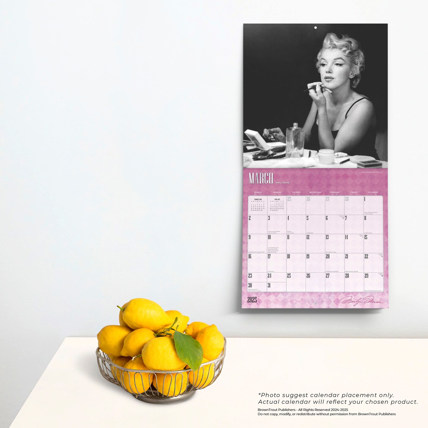 Marilyn Monroe OFFICIAL | 2025 12 x 24 Inch Monthly Square Wall Calendar | Foil Stamped Cover | Plastic-Free | BrownTrout | USA American Actress Celebrity