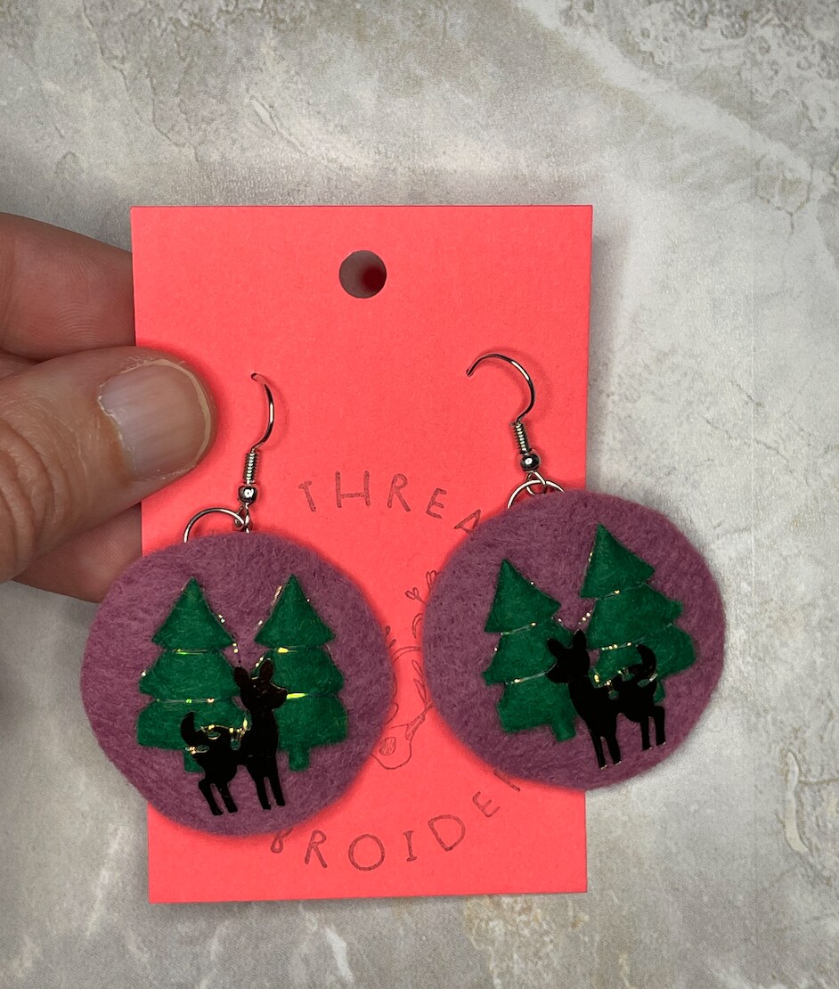 Deer and tree felt earrings MakerPlace by Michaels