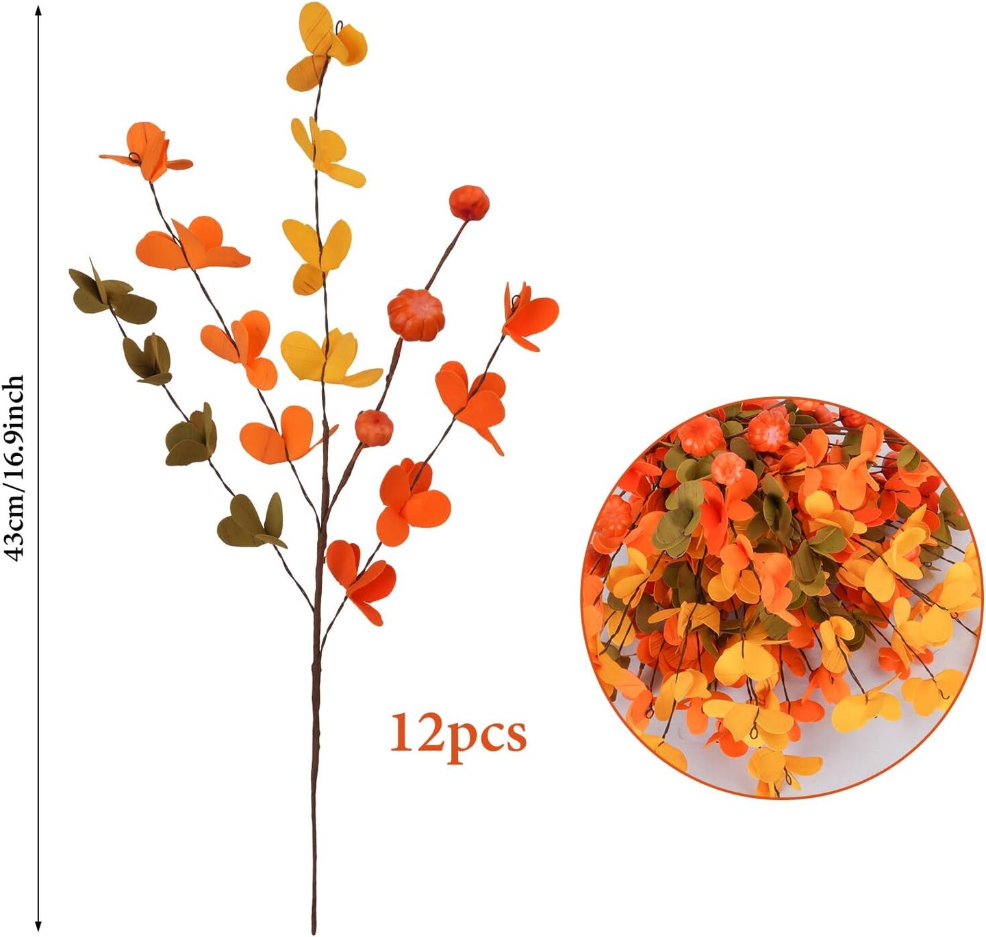 Fall Floral Stems with Pumpkins and Berries