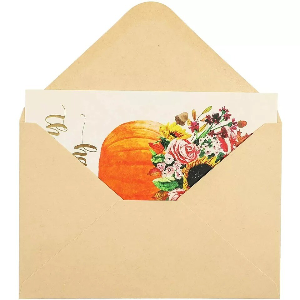 Thanksgiving Cards and Envelopes -60 Pack Holiday Fall Greeting Card Bulk 4 x 6"