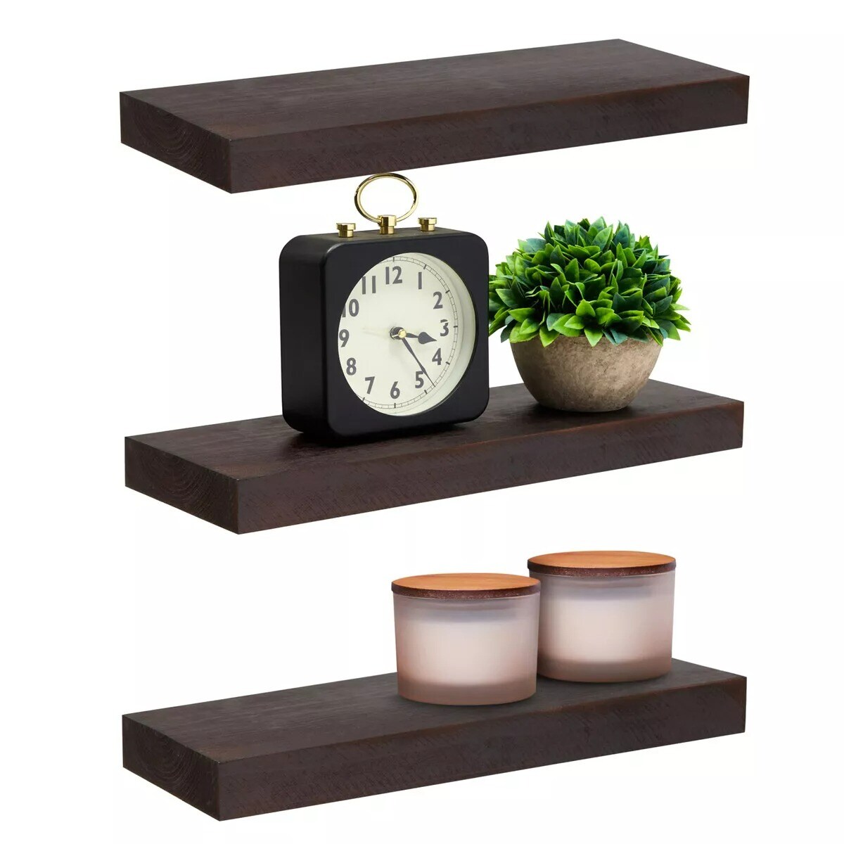 3 Pack Wooden Floating Shelf Wall Mounted for Office, Bedrooms Decor, 15.7x5.5&#x22;