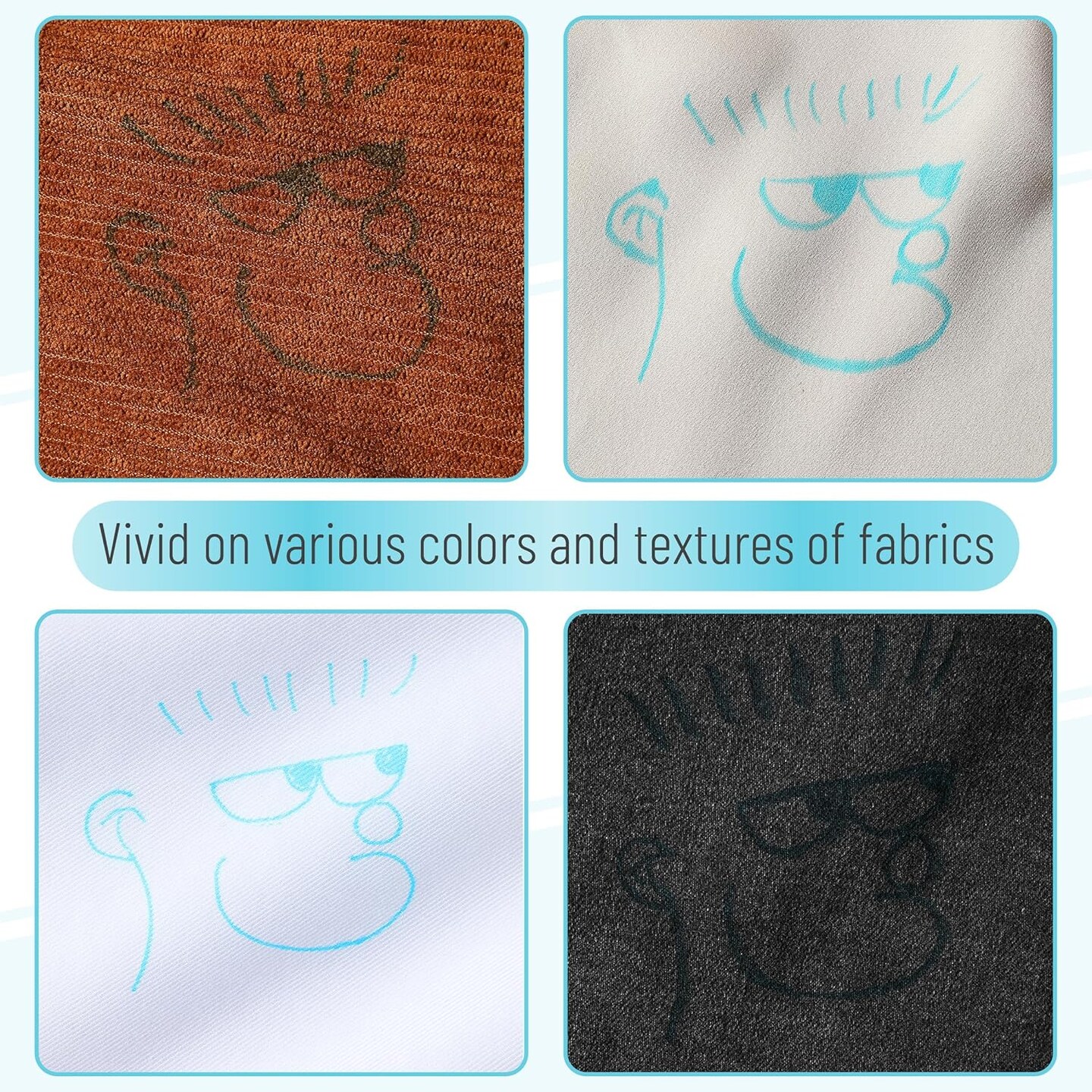Fabric Markers for Sewing, 5 Pack, Blue, Erasable, Water Soluble Fabric Marker, Fabric Pens for Sewing Erasable, Washable Fabric Marker, Water Soluble Pen, Fabric Marking Pens for Sewing