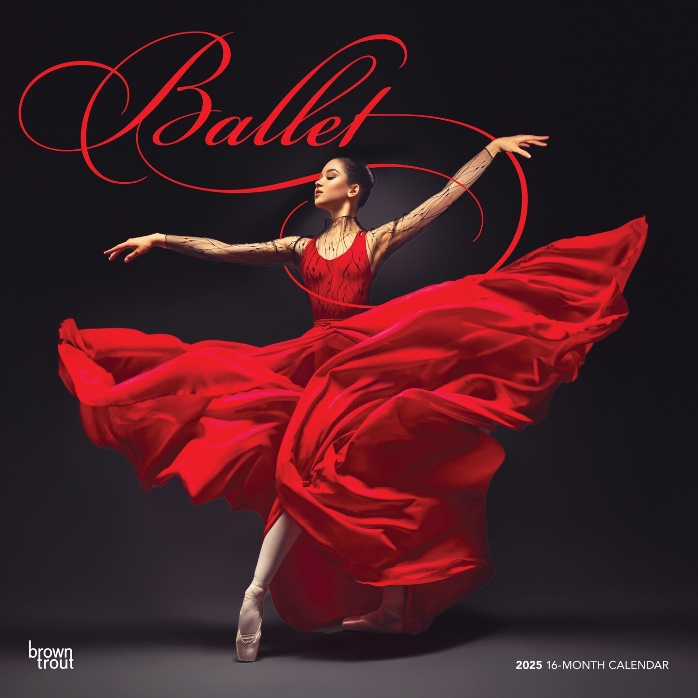 Ballet | 2025 12 x 24 Inch Monthly Square Wall Calendar | Foil Stamped Cover | Plastic-Free | BrownTrout | Performance Dance